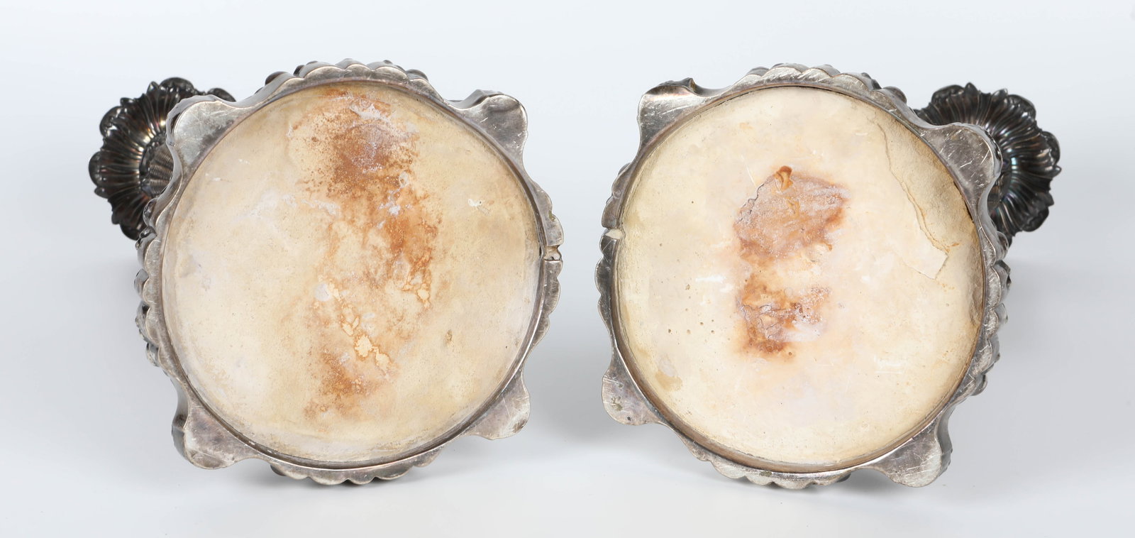 PAIR GEORGIAN SILVER CANDLESTICKS - 6