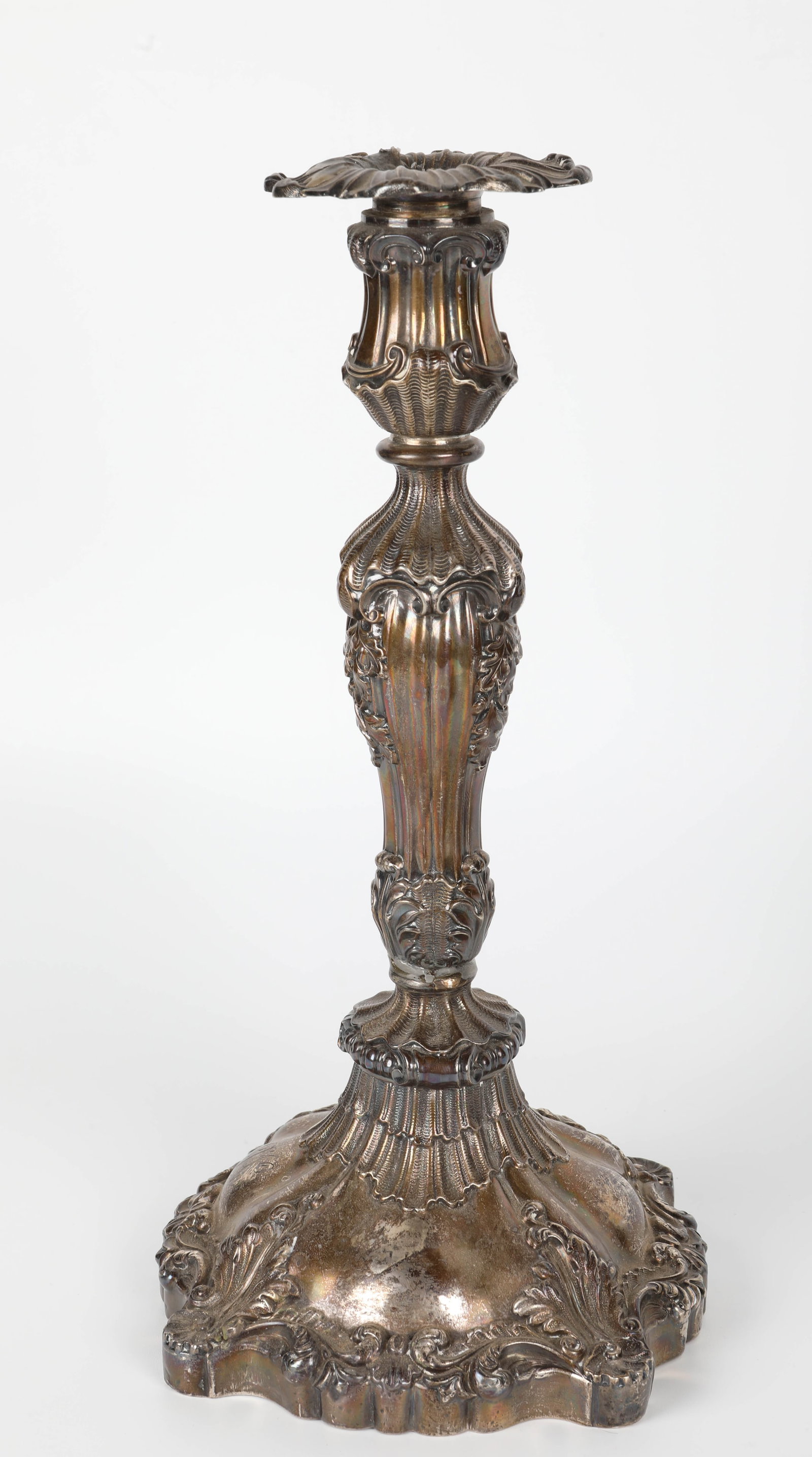 PAIR GEORGIAN SILVER CANDLESTICKS - 7