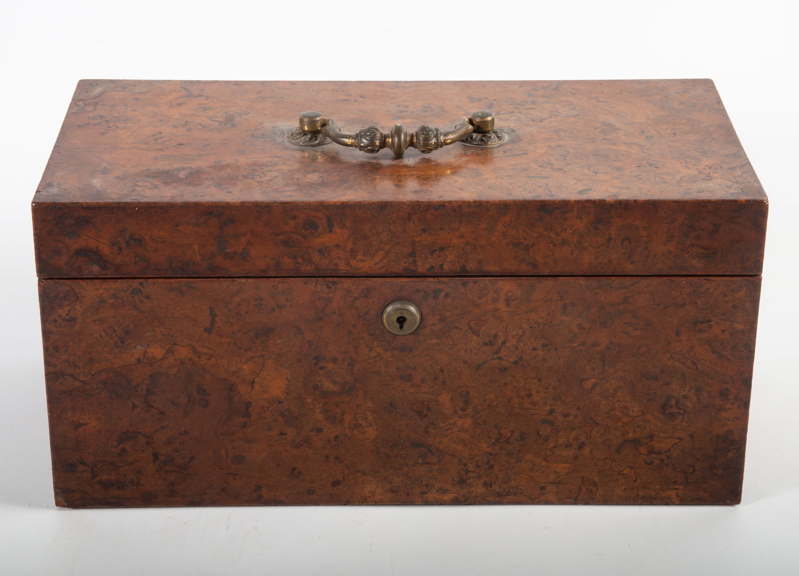 ENGLISH BURLED TEA BOX WITH RINSER (1 of 8)