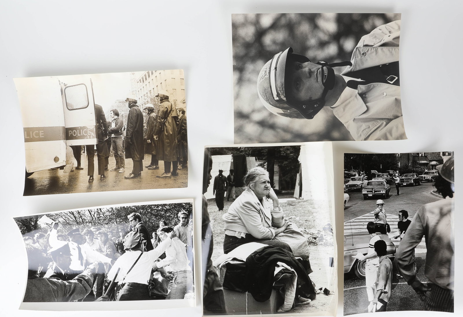 ORIGINAL WAR PROTEST PHOTOGRAPHS: First Washington Examiner; photojournalist collection of 1960's - 1970's Viet Nam protests; miscellaneous conditions; sizes vary up to 10" x 14", F-EX