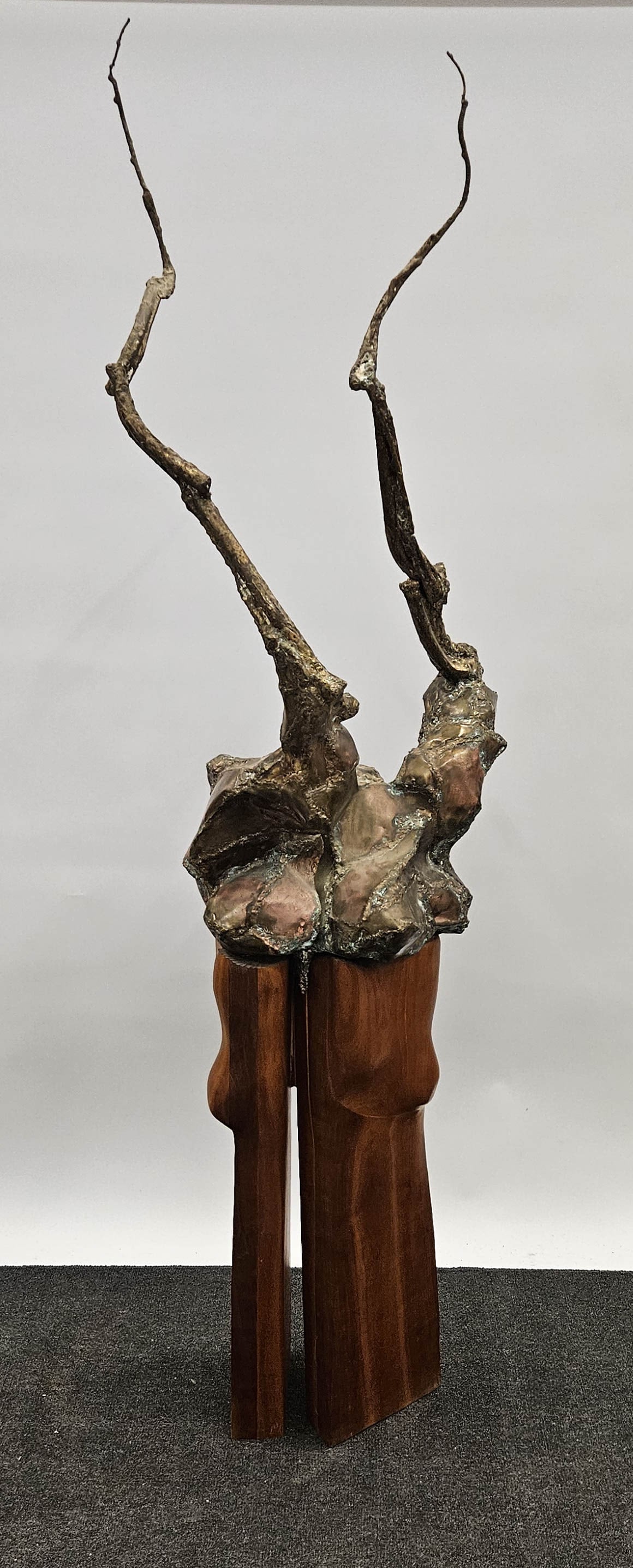 (2) BRUTALIST SCULPTURES by JIM PAULSEN: James Paulsen, Professor Emeritus Towson University; (1) H-30" (88" with base); (1) H-48", (81" with base); VG-EX