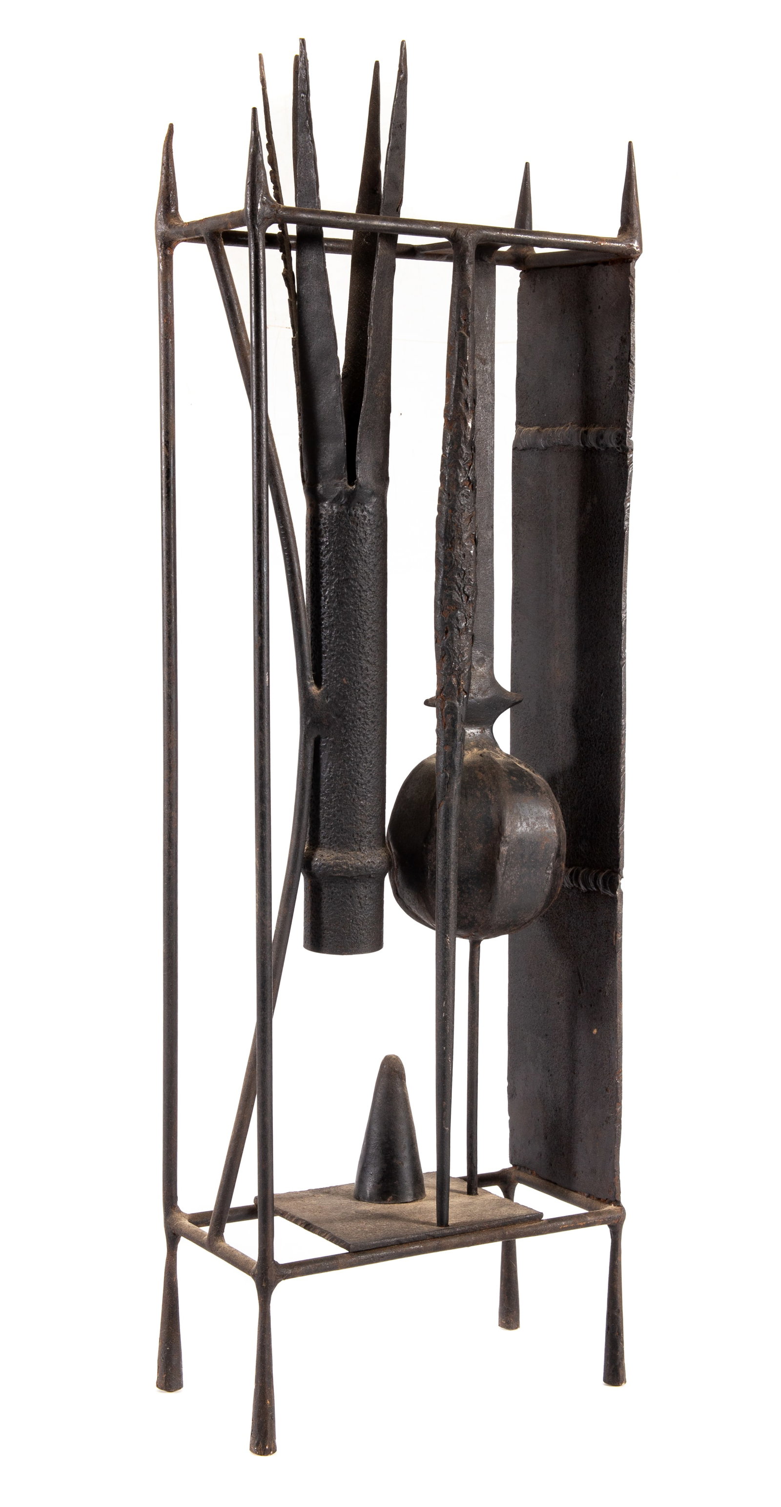 1955 SCULPTURE BY OLIVER ANDREWS: Brutalist sculpture; estate of Don Magner; 21" x 7" x 3 1/2", EX