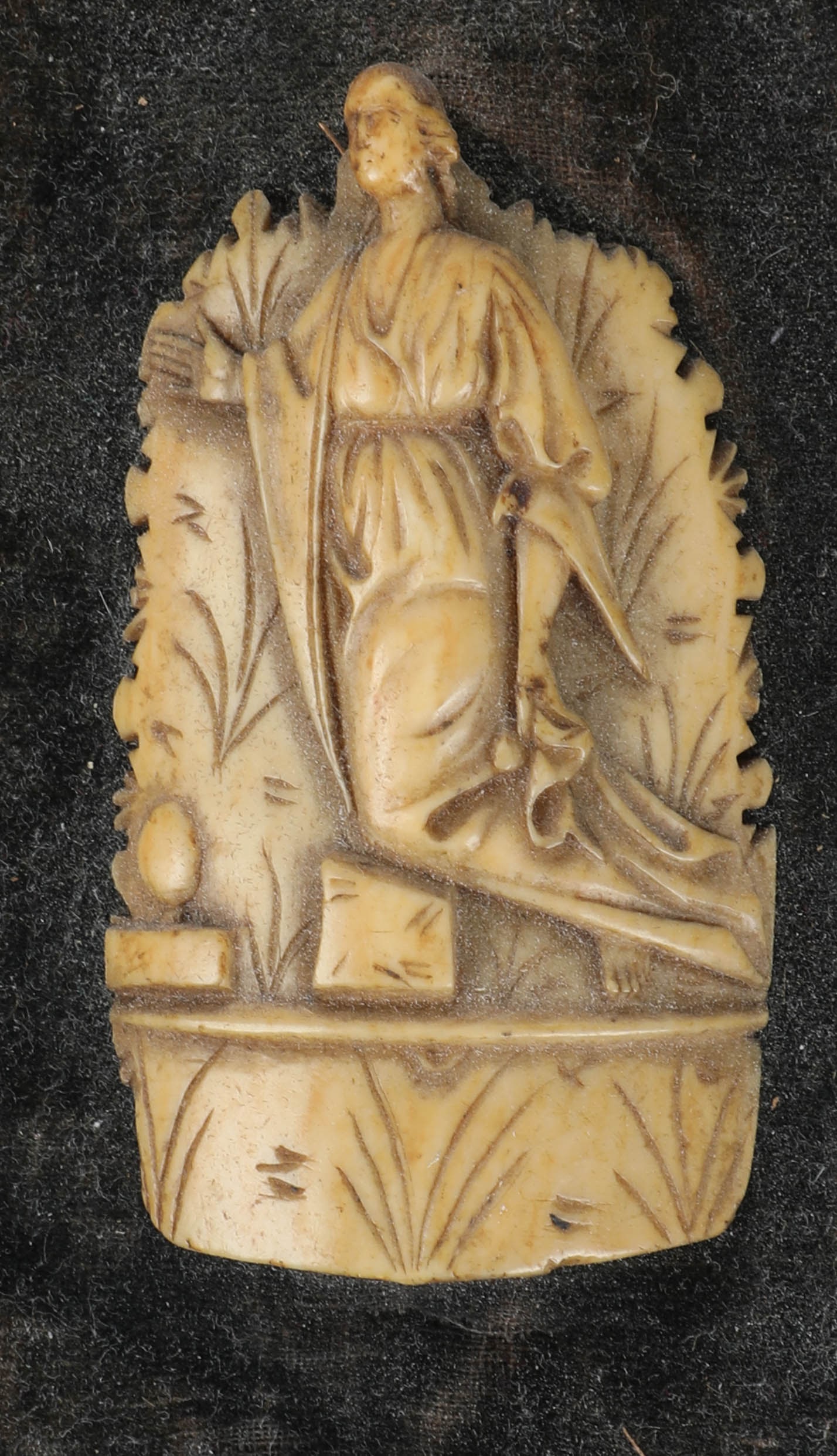 EARLY BONE CARVED ICON - 2