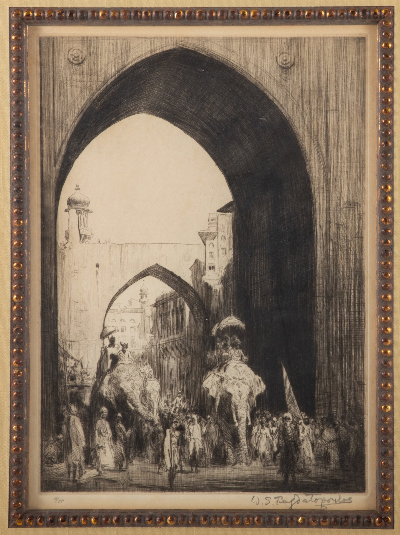 ELEPHANTS at ARCHWAY ETCHING - 2