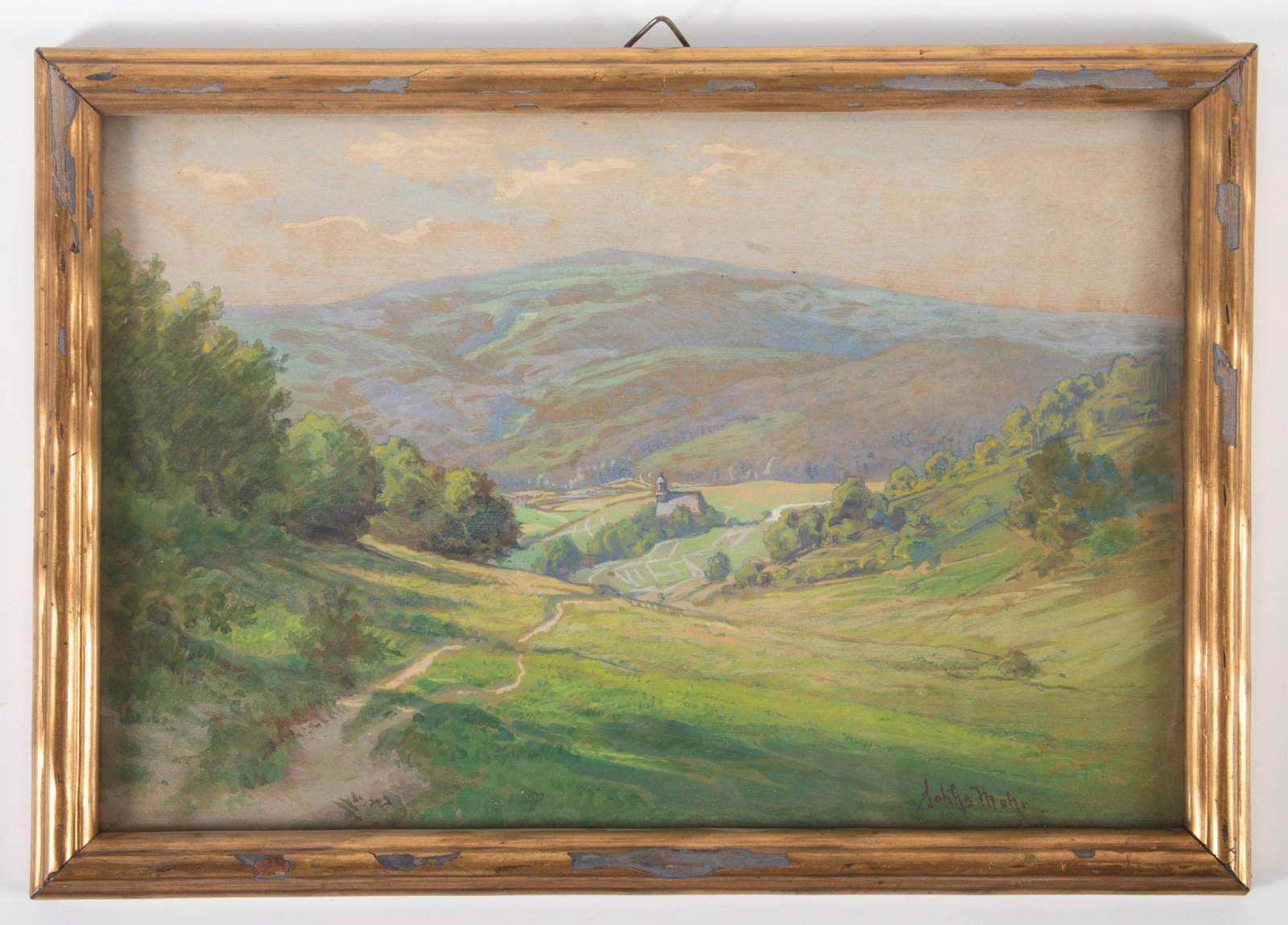 19th CENTURY ALPINE PANORAMA WATERCOLOR (1 of 3)