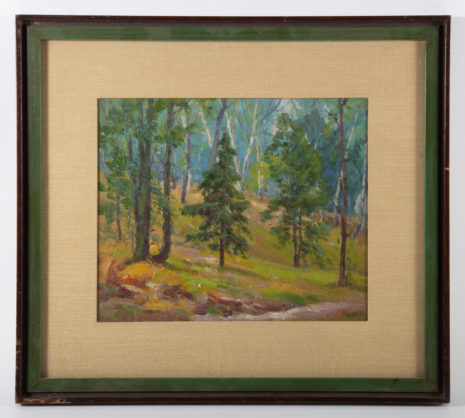 IMPRESSIONIST PAINTING: Signed J. Hanny (?) lower right; image: 9 1/2" x 11"; frame: 16" x 18", VG
