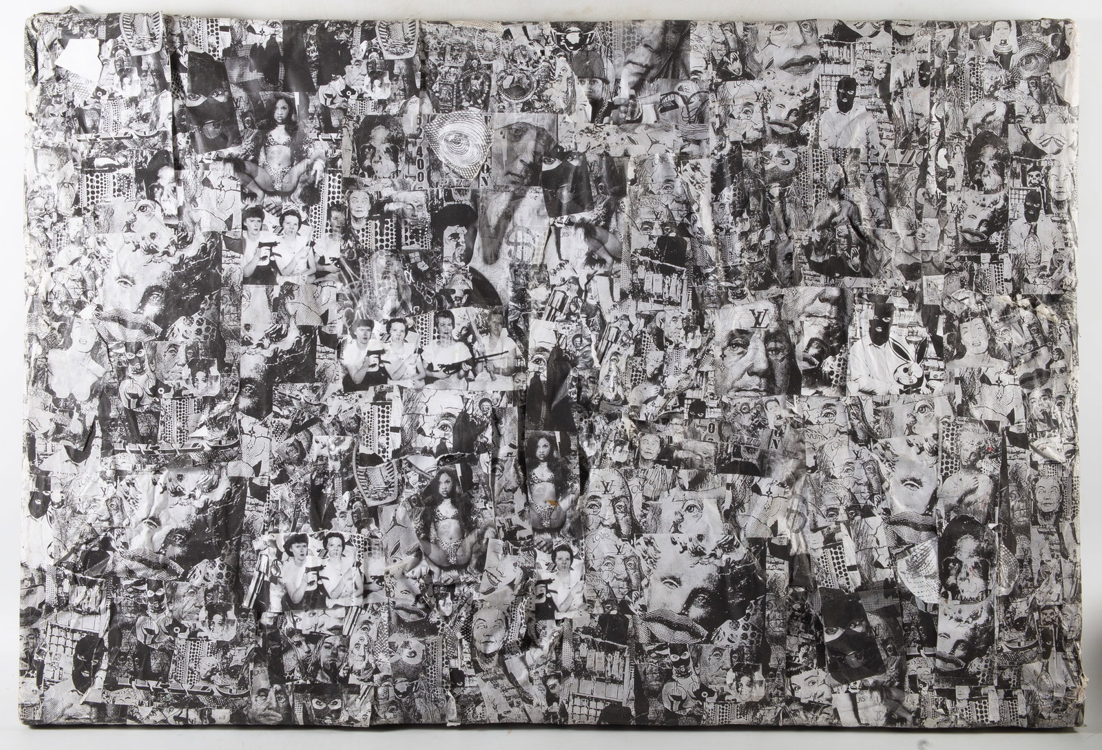 LARGE COLLAGE: James de la Vega, street artist; 24"x36"; normal wear, VG