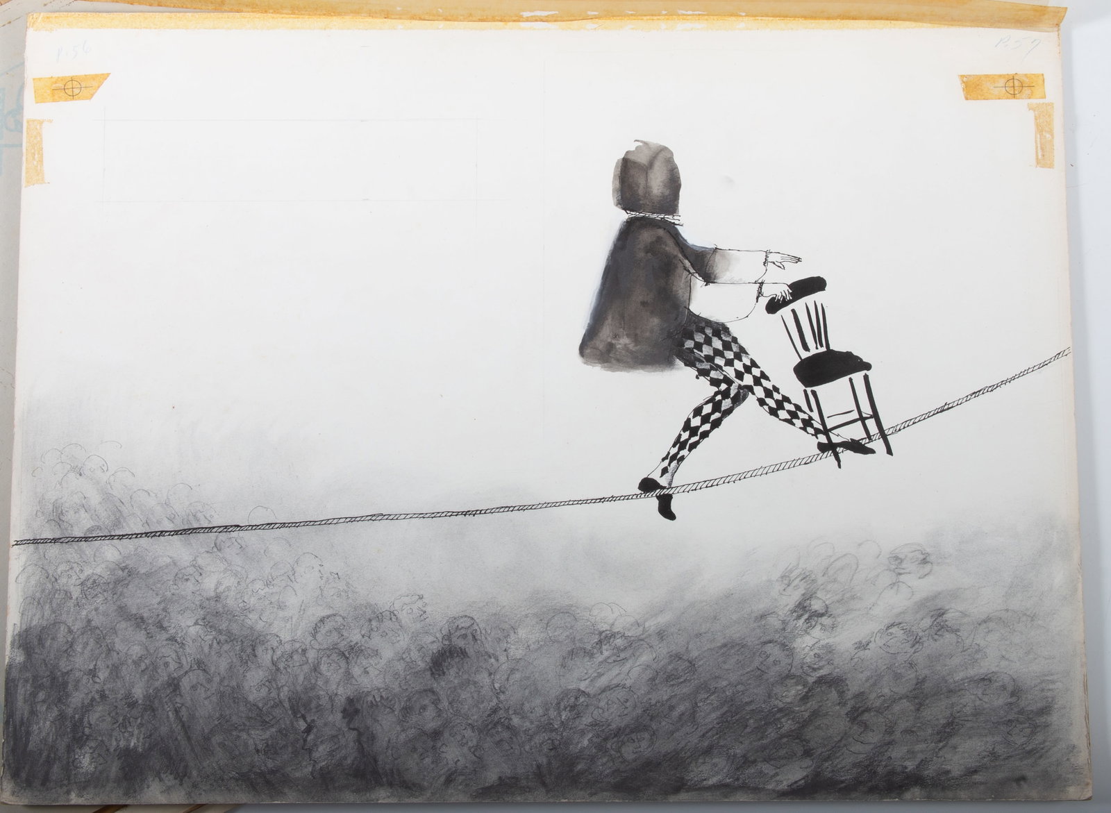 COLLECTION OF HANS ZANDLER ILLUSTRATIONS: Original illustrations and mock-up; largest 20"x15"; various conditions, G-EX