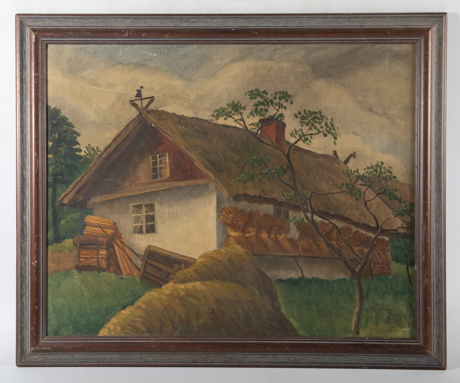 1925 BEN SILBERT OIL PAINTING: Image 19"x24" - frame 23"x28"; miscellaneous surface scratches, G