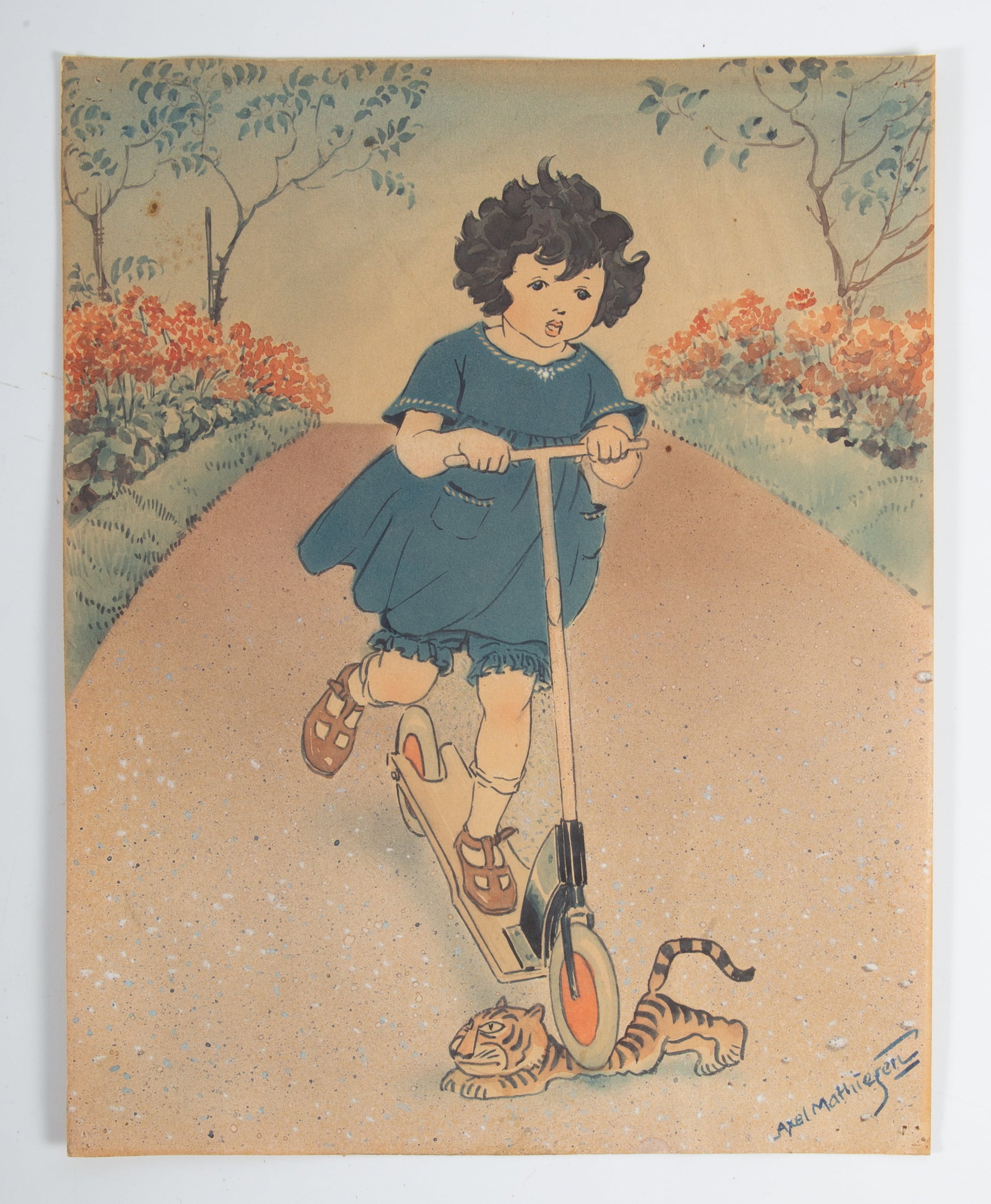 AXEL MATHIESSEN CHILDREN'S WATERCOLOR (1 of 3)