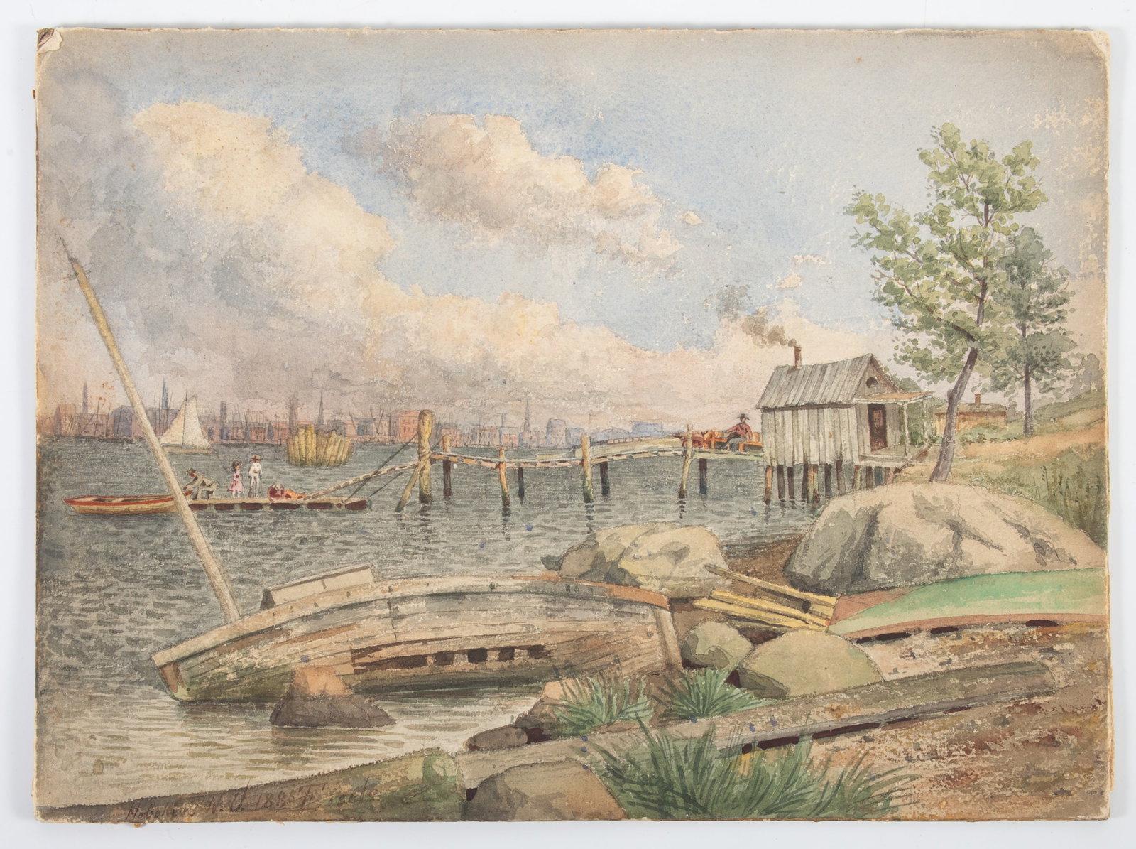 1885 HOBOKEN WATERFRONT SCENE (1 of 3)