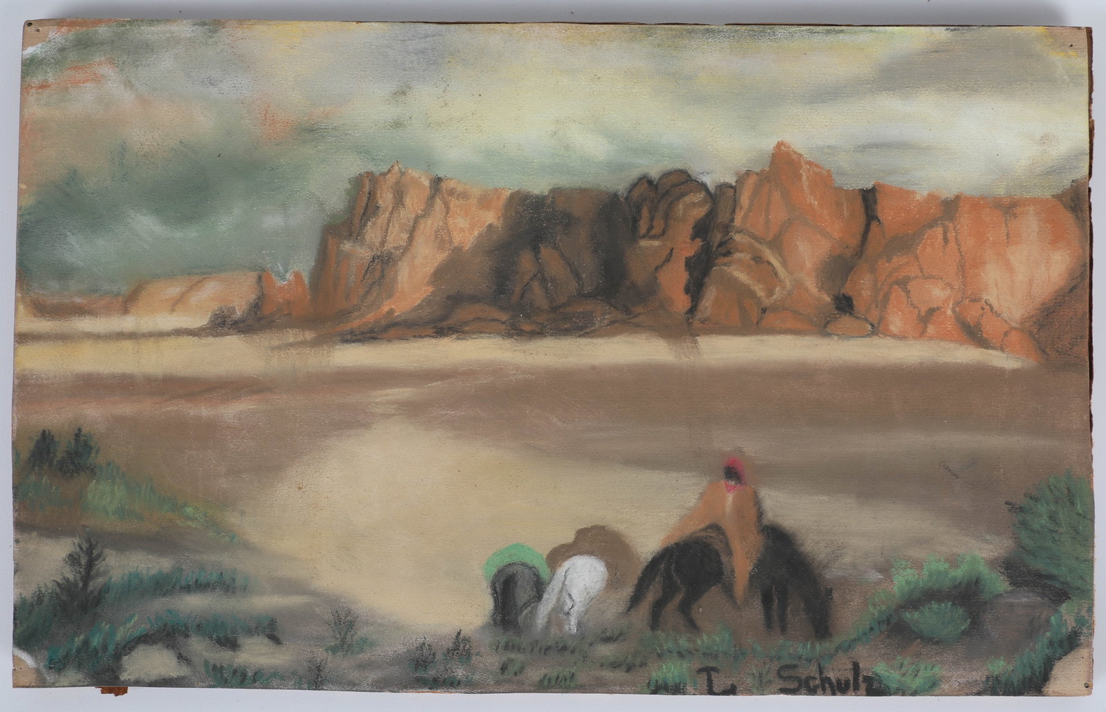 J. SCHULZ PASTEL PAINTING (1 of 5)