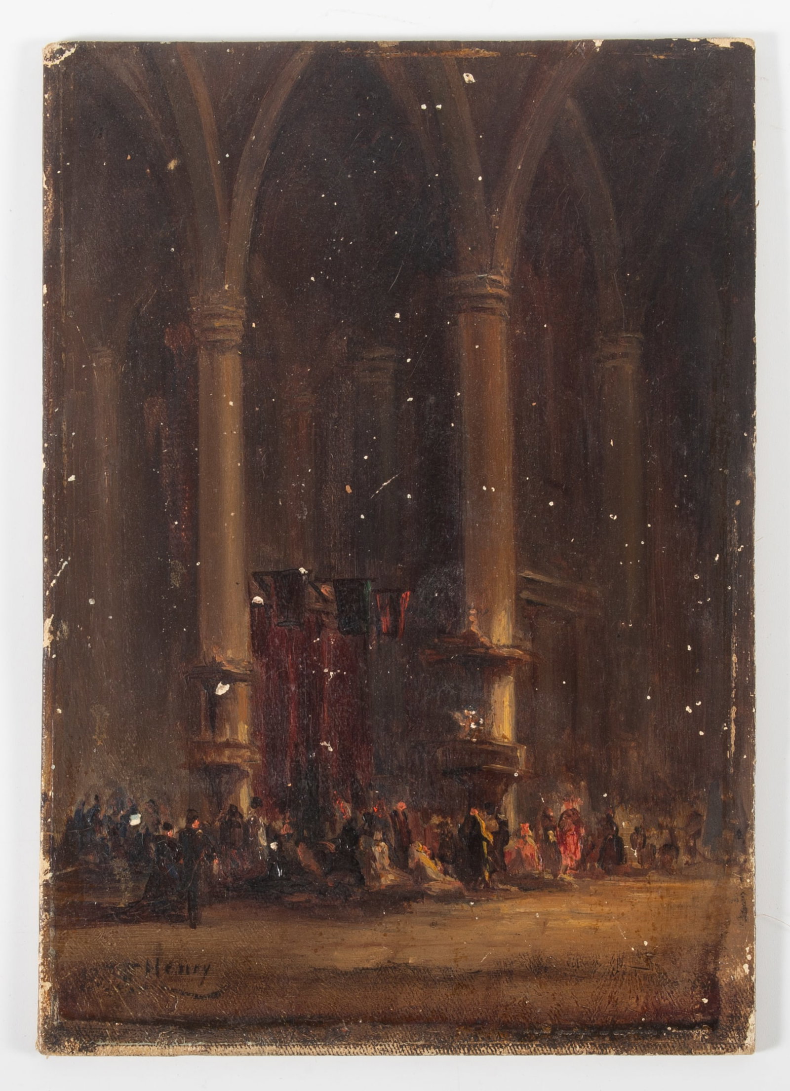 19TH CENTURY OIL ON BOARD (1 of 3)