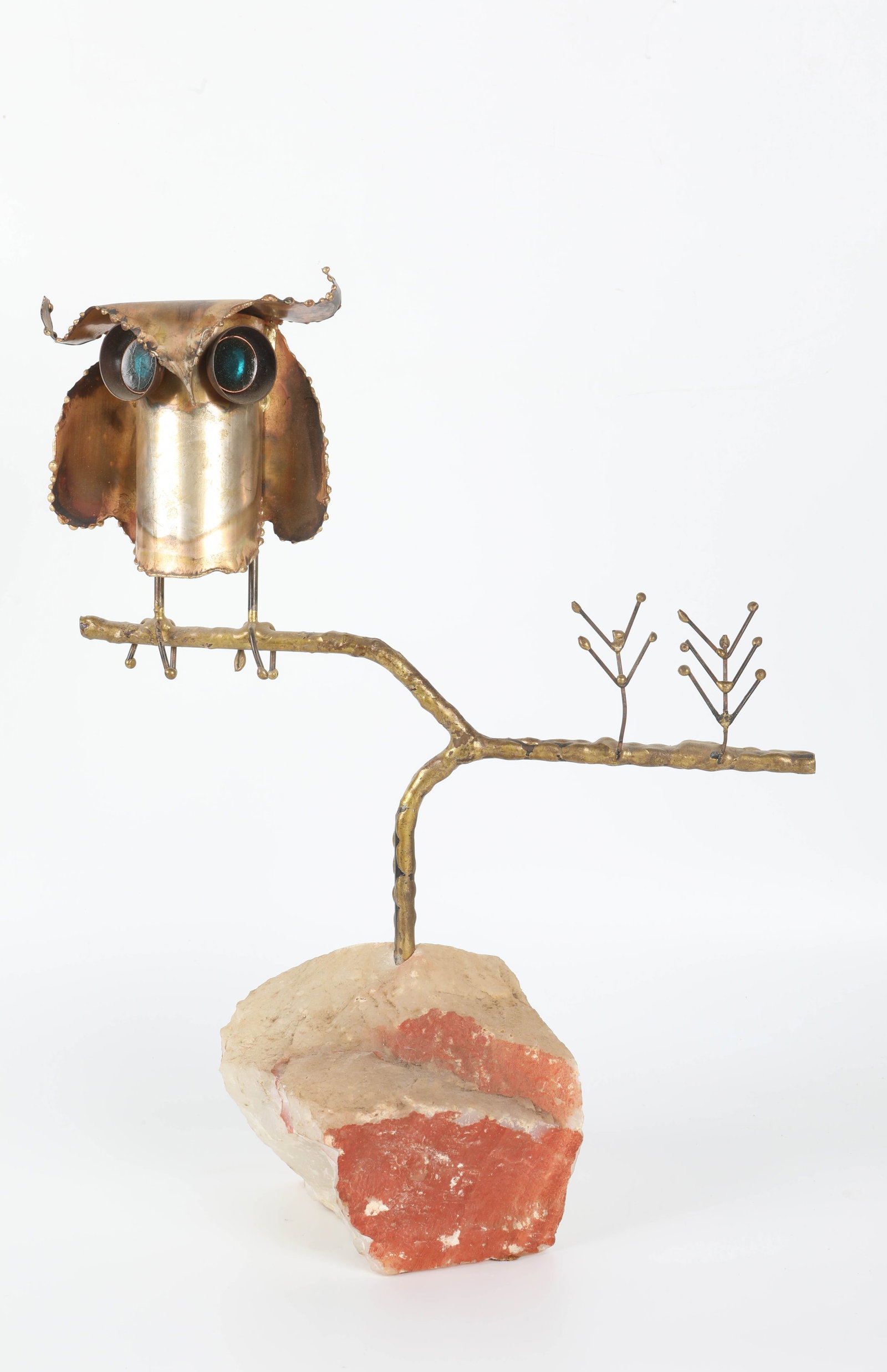 1969 C. JERE OWL SCULPTURE: Onyx base; signed; H-15", EX