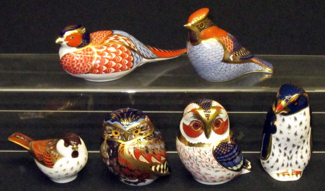 ROYAL CROWN DERBY BIRDS (6): H-2 1/2"-4", VG-EX