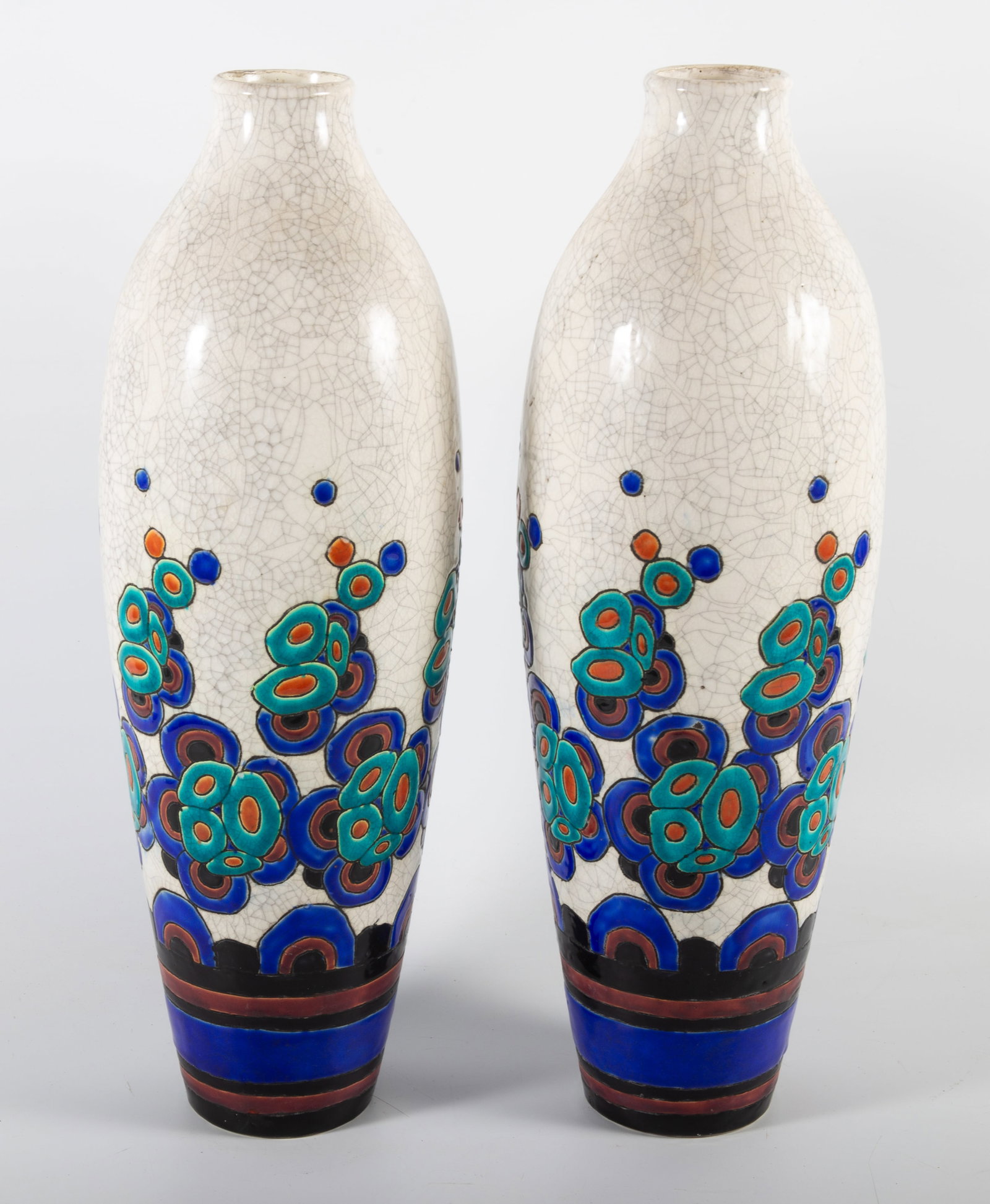 (2) CHARLES CATTEAU DECO VASES - 2