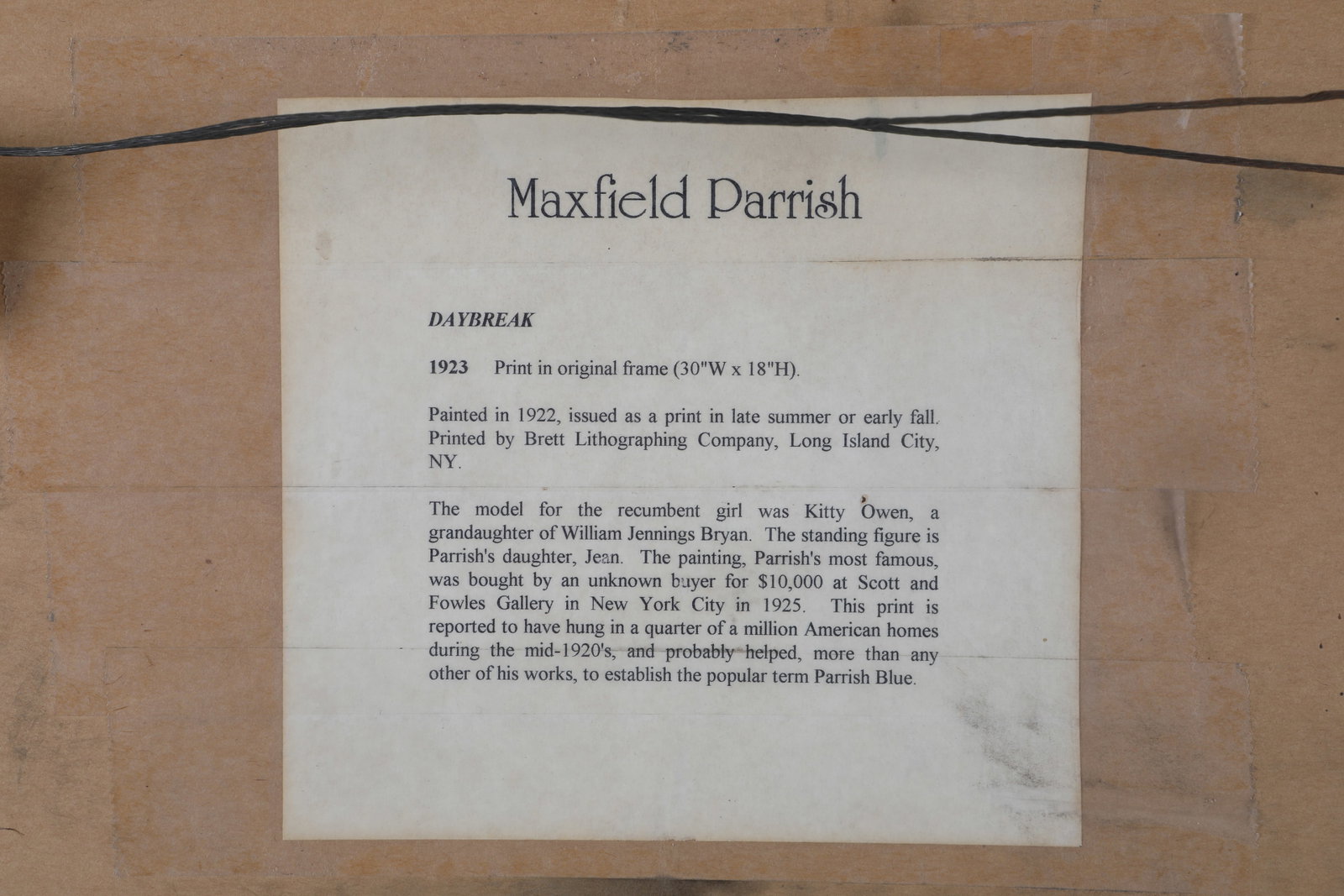 MAXFIELD PARRISH FRAMED PRINT - 5