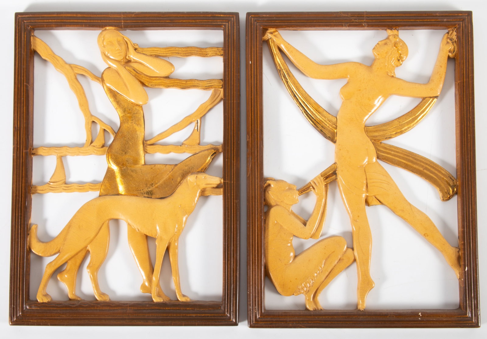 PAIR DECO "NEW ART WARE" PLAQUES (1 of 4)