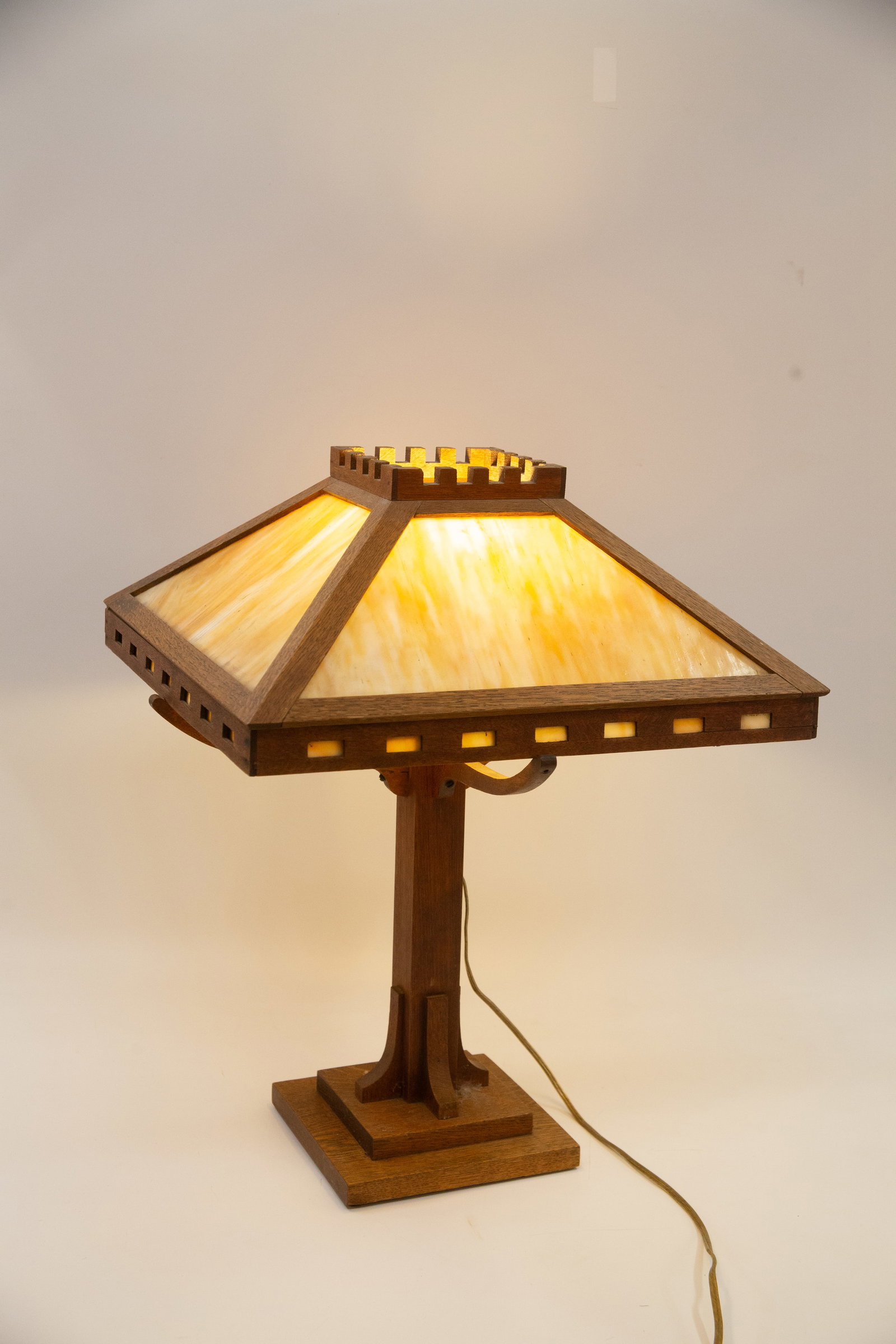 MISSION OAK TABLE LAMP - 5