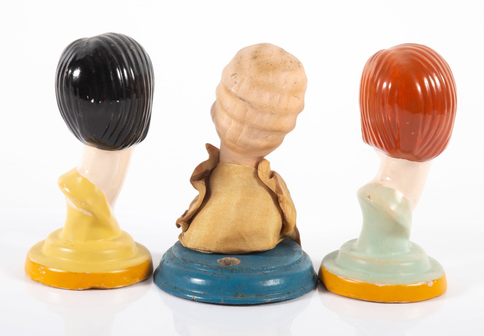 (3) DECO LADY HEAD FIGURINES - 3