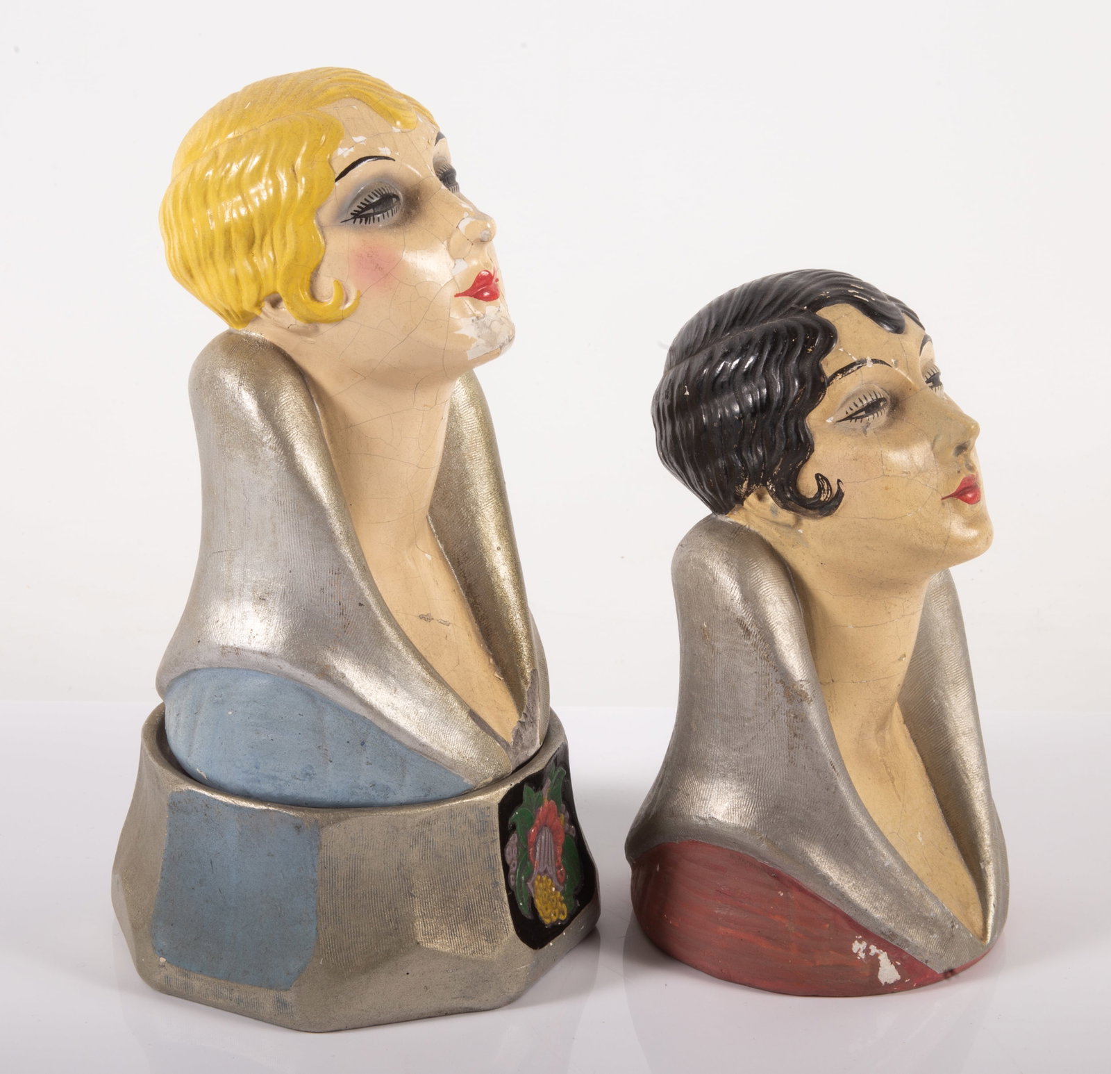 (2) DECO DRESSED BUSTS - 2