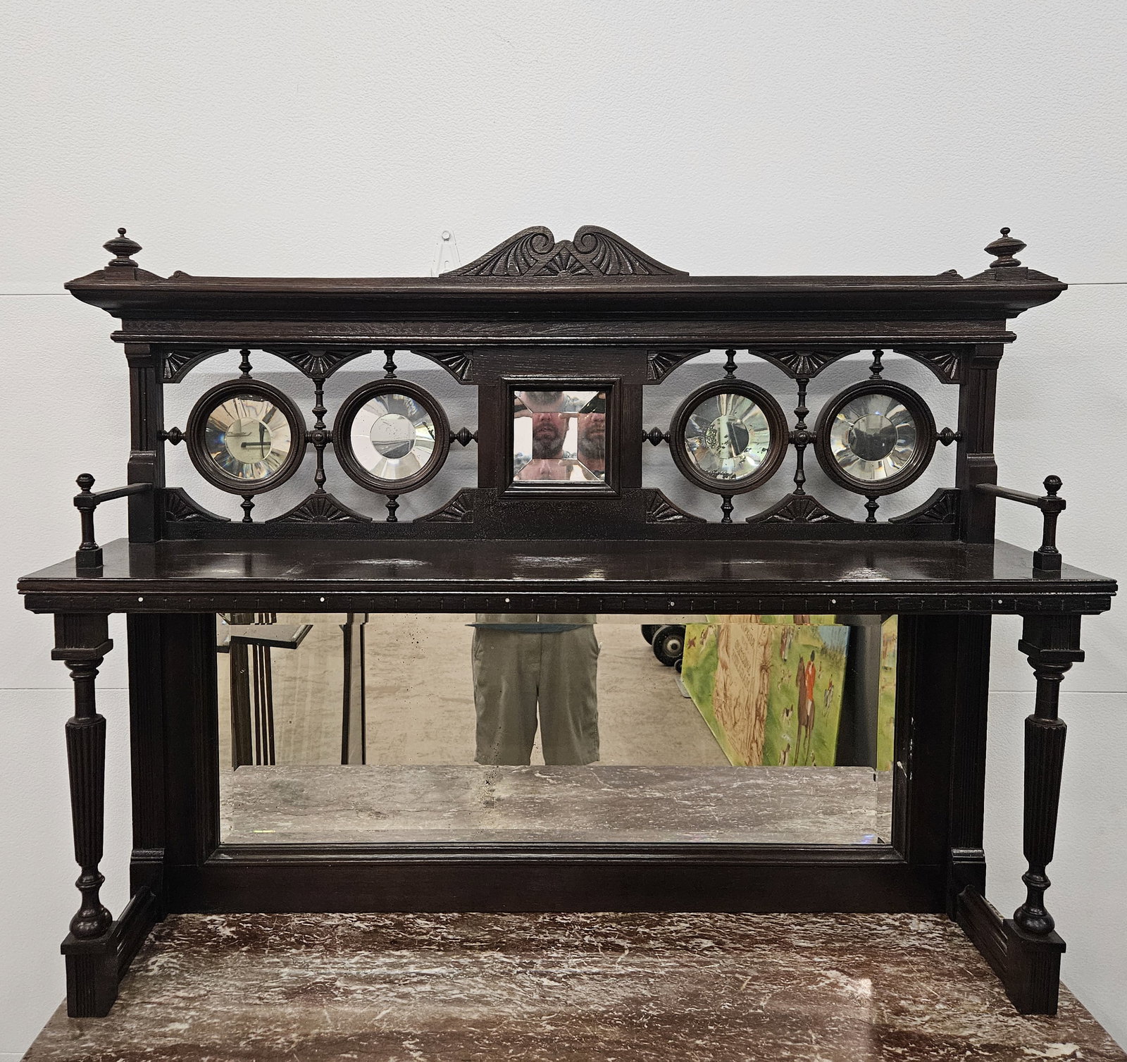 VICTORIAN MARBLE TOP BUFFET - 5