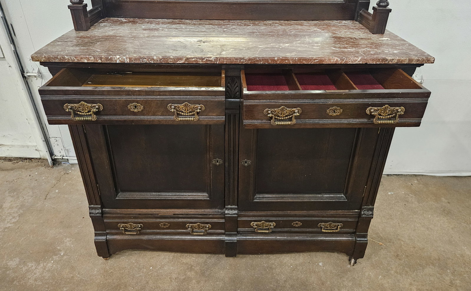 VICTORIAN MARBLE TOP BUFFET - 9