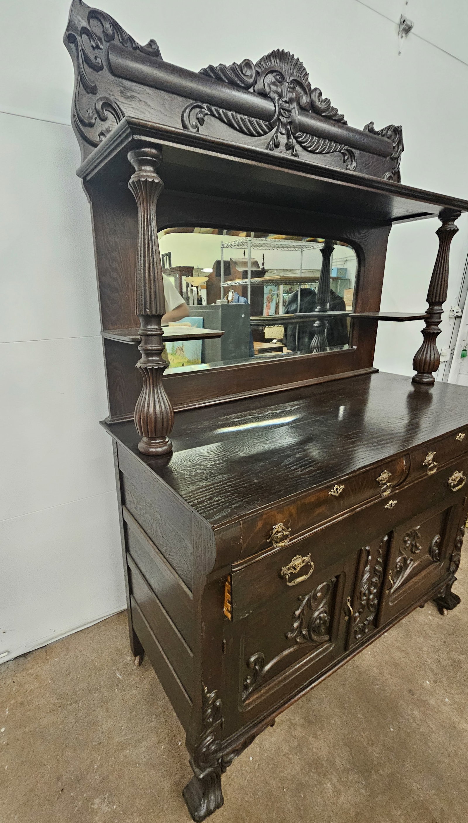 VICTORIAN OAK BUFFET - 7