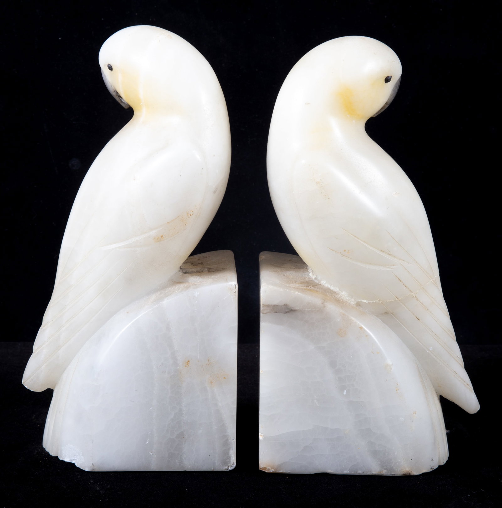 PARROT ALABASTER BOOKENDS - 2