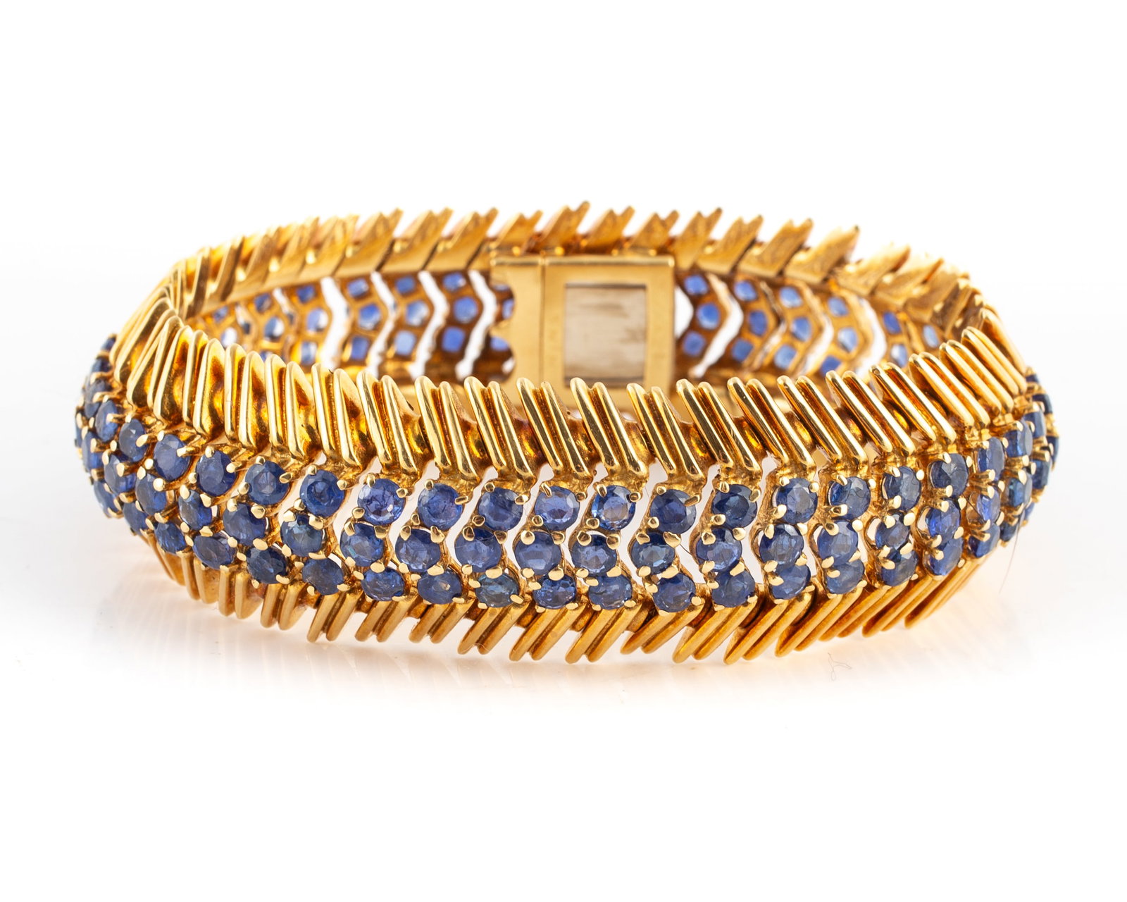 TIFFANY 18K GOLD AND SAPPHIRE BRACELET (1 of 5)
