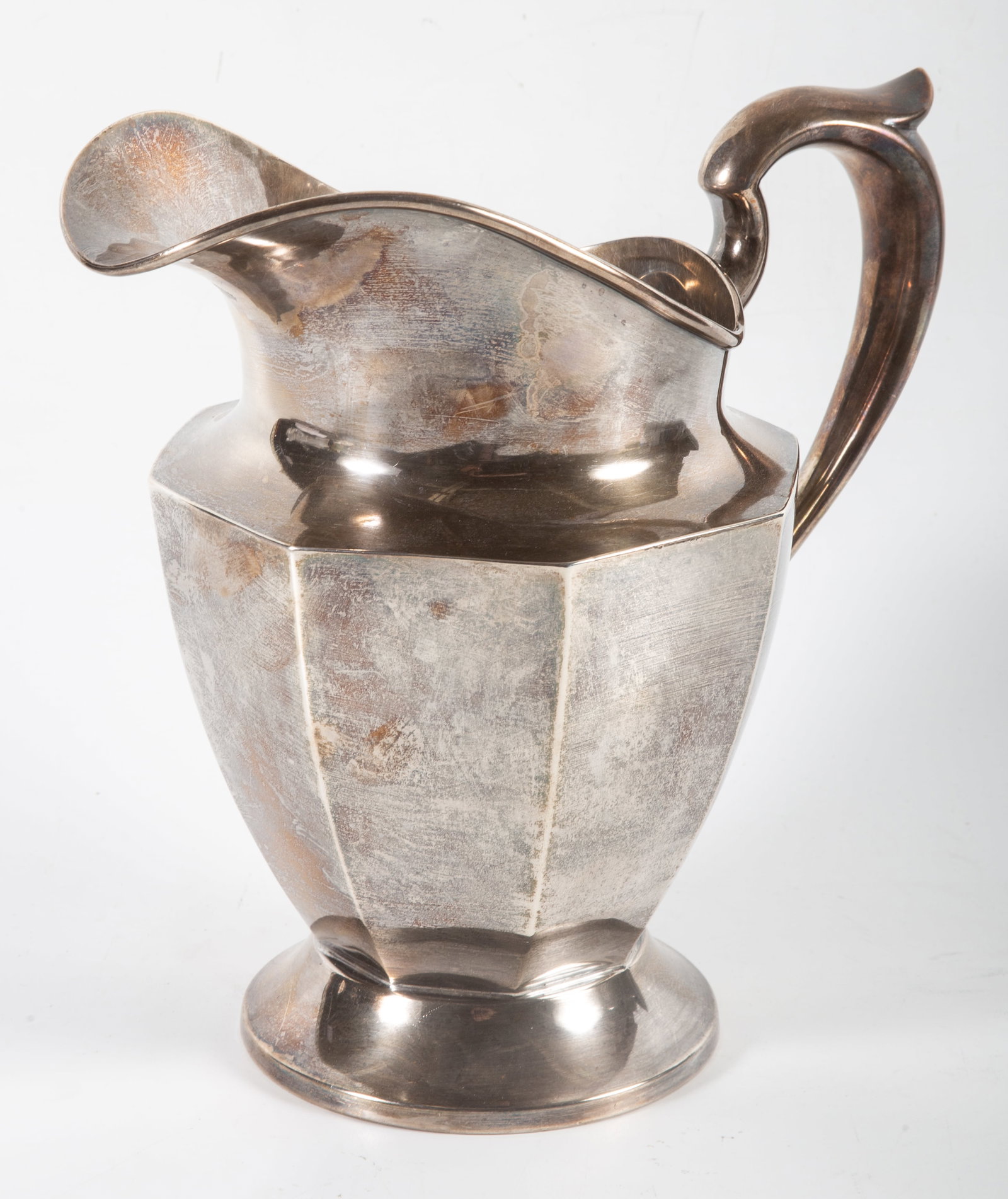 SCHOFIELD STERLING PITCHER: Plain paneled water pitcher #2225; H-8 1/2"; 20.8 T.O.; normal wear