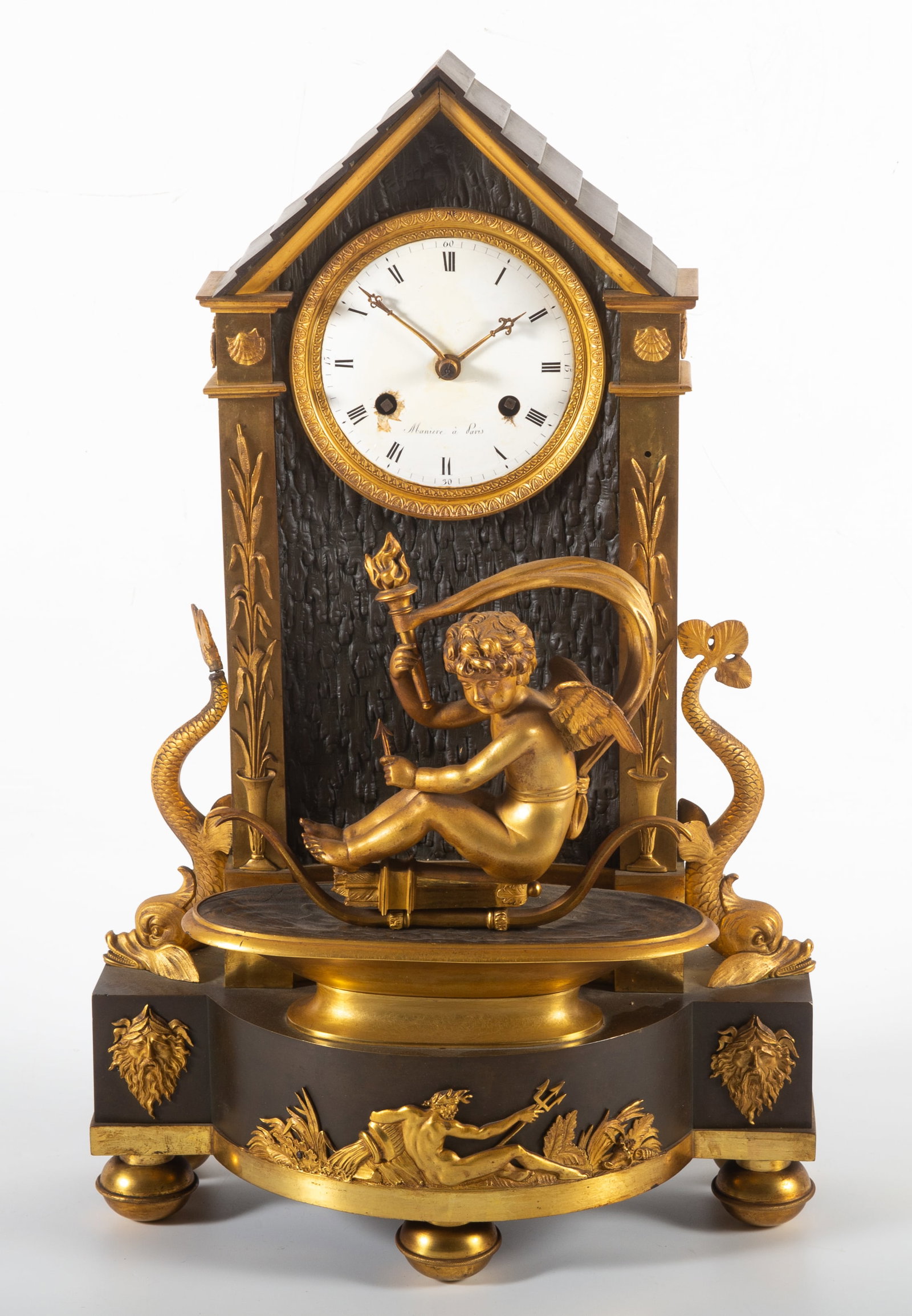 MANIERE FIGURAL BRONZE CLOCK (1 of 5)