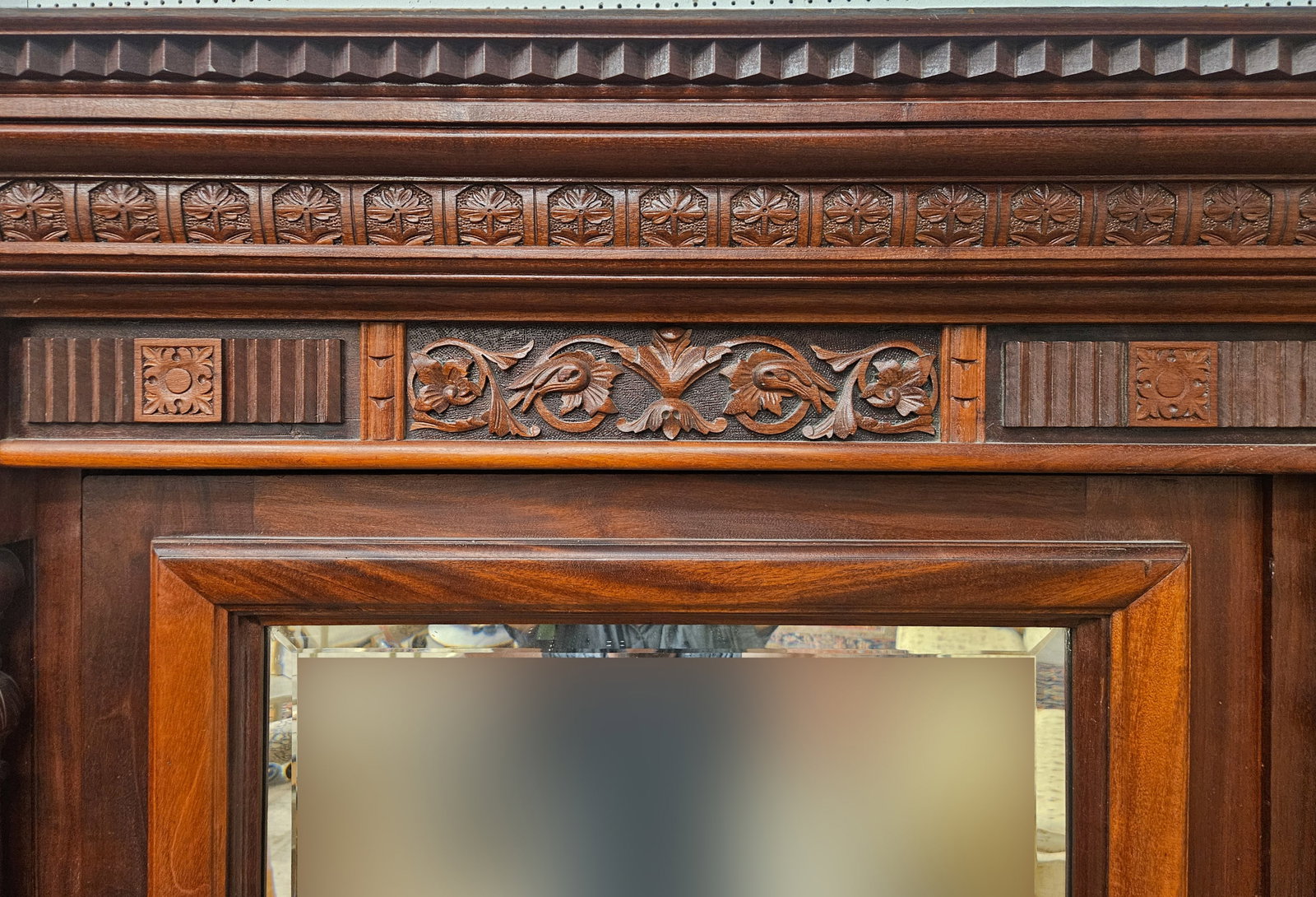 WALNUT VICTORIAN ARMOIRE - 3