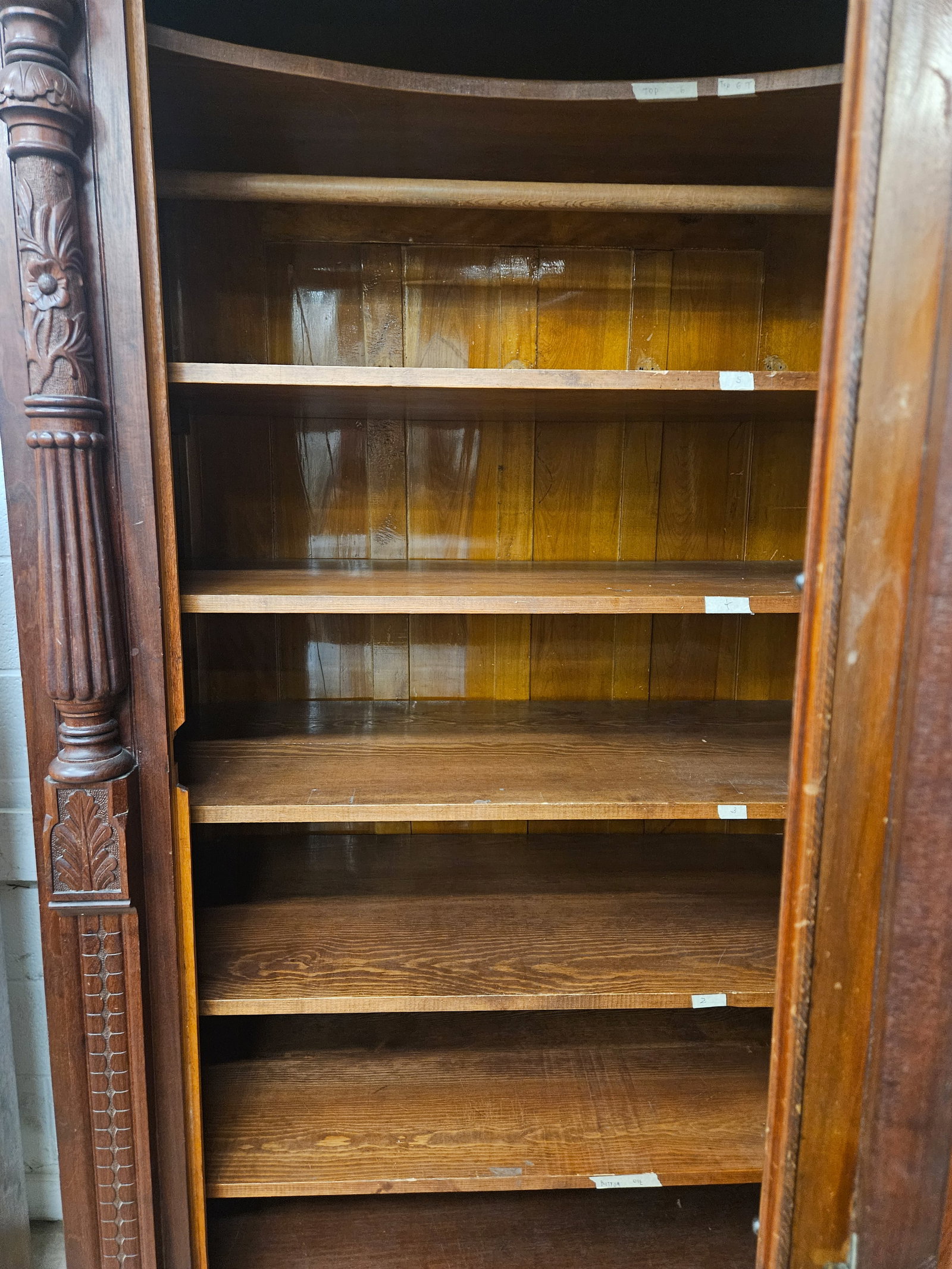 WALNUT VICTORIAN ARMOIRE - 8