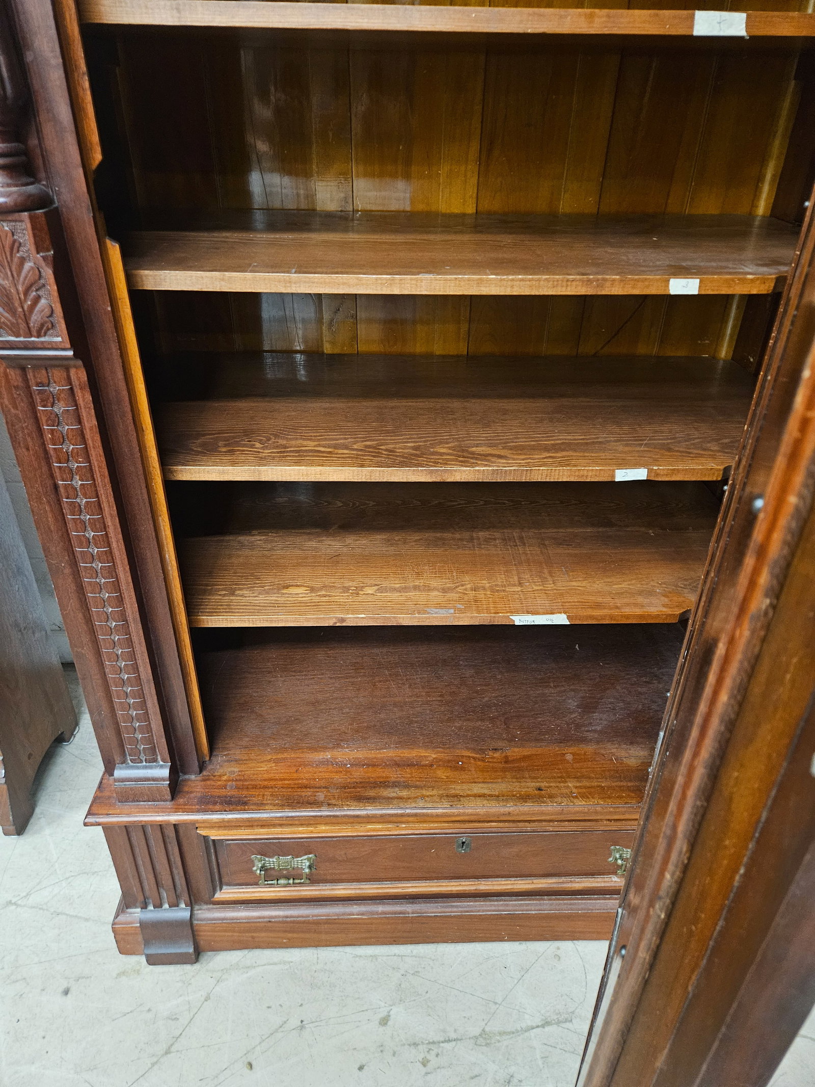 WALNUT VICTORIAN ARMOIRE - 9