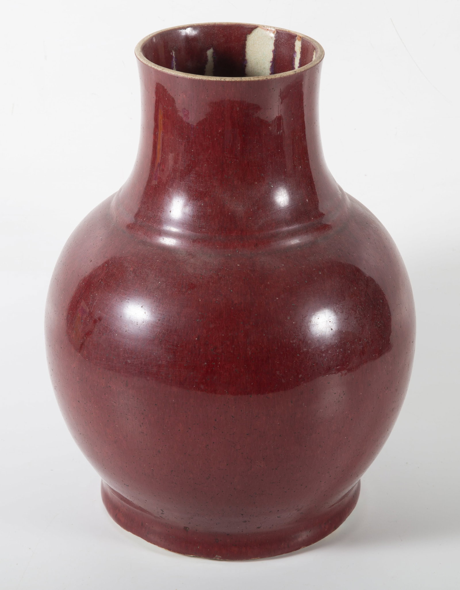 SANG DE BOEUF VASE: H-11", firing flaws on base, G-G+