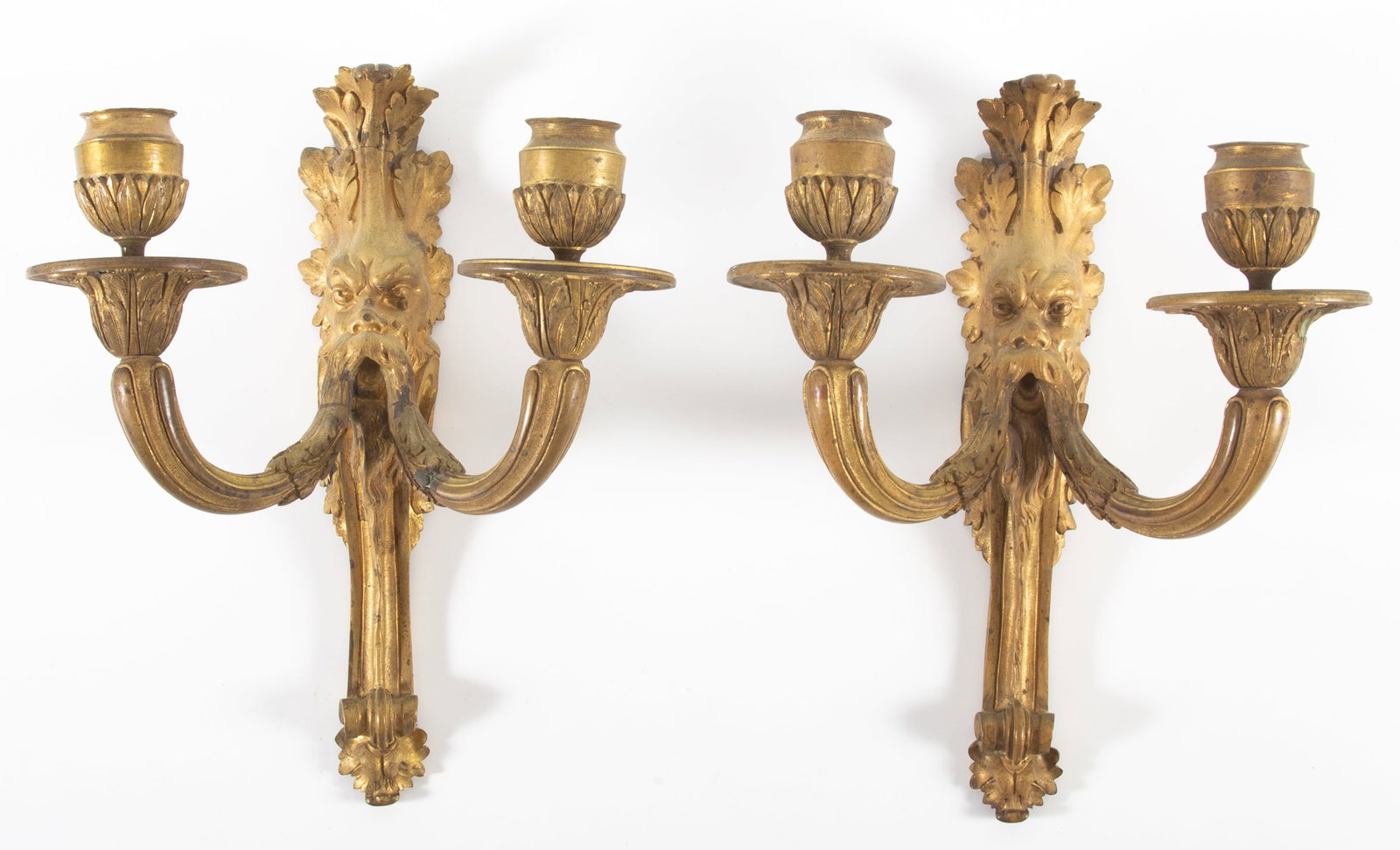 PAIR OF ANTIQUE BRONZE SCONCES (1 of 3)