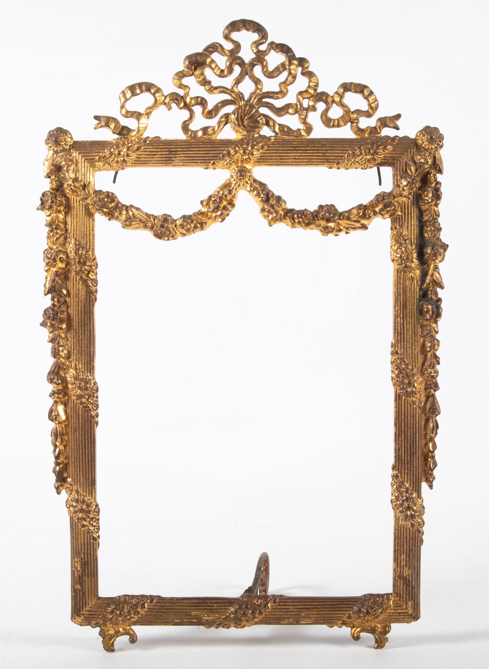 LOUIS XV STYLE GILT BRONZE FRAME: 19th - 20th century, normal wear, 13"x9", G