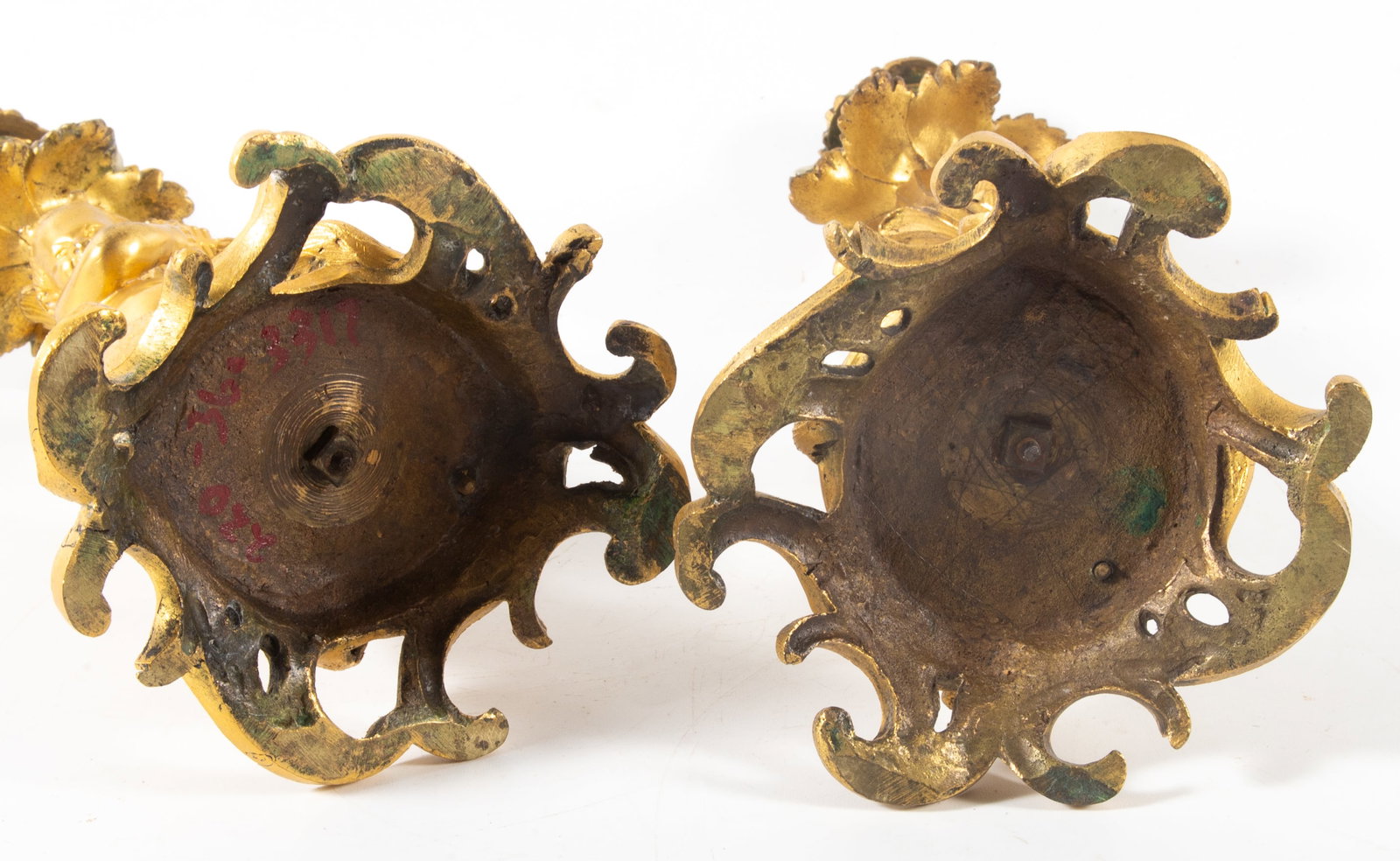 BRONZE CHERUB CANDLESTICKS - 4