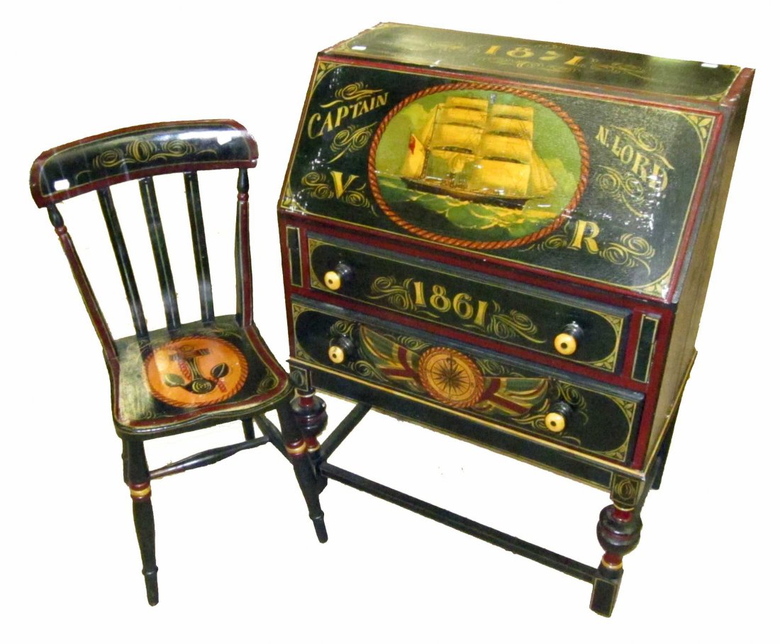 NAUTICAL DECORATED DESK AND CHAIR