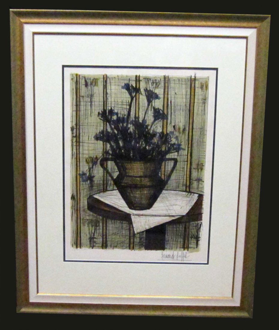 BERNARD BUFFET LITHOGRAPH: Signed in pencil; matted and framed; 26" x 19 1/2", VG-EX