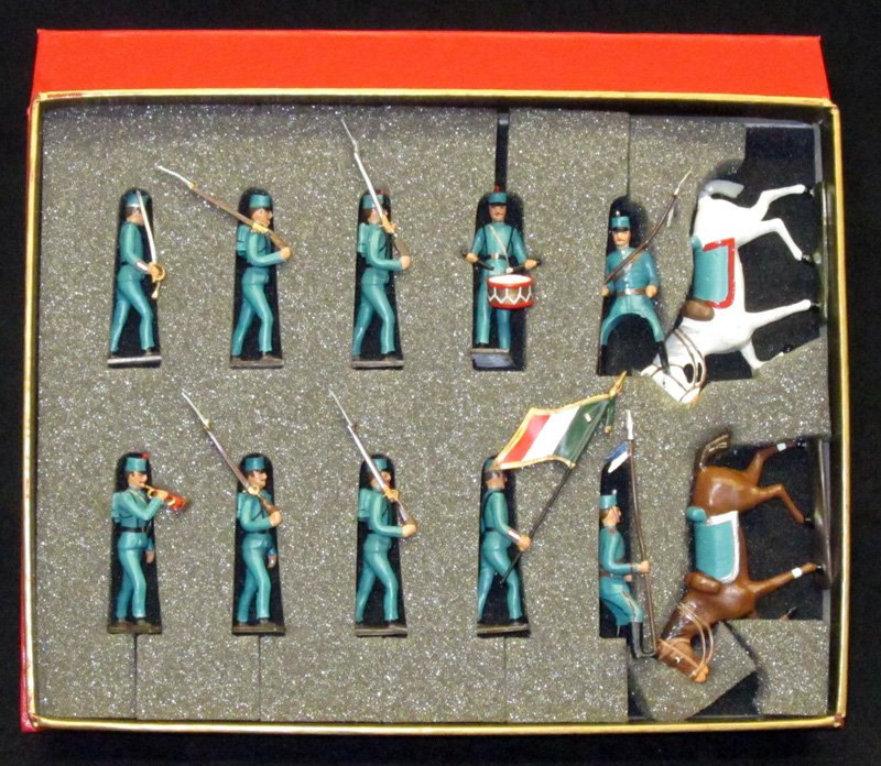 C. B. G. ITALIAN INFANTRY FIGURES: #106B; painted cast metal; contemporary; original box; box L-10", NM-M