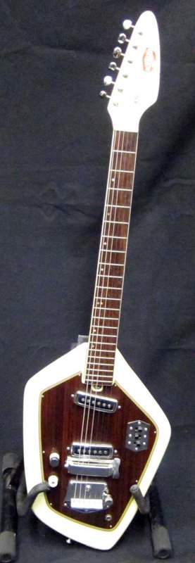 ROYALIST TEISCO VOX STYLE ELECTRIC GUITAR: Six string, solid body; normal wear; missing vibrato bar and top of knob; L-39 1/2", G-VG