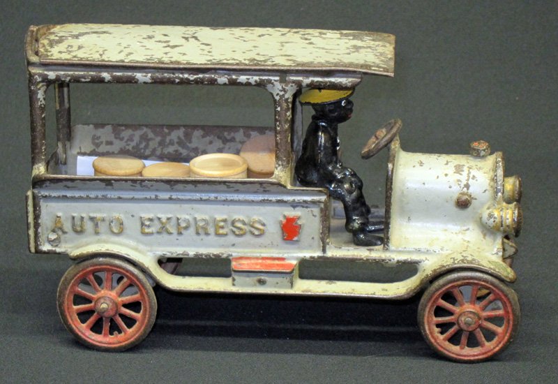 HUBLEY AUTO EXPRESS: painted cast iron; paint chips; slight surface rust; L-9", F-G