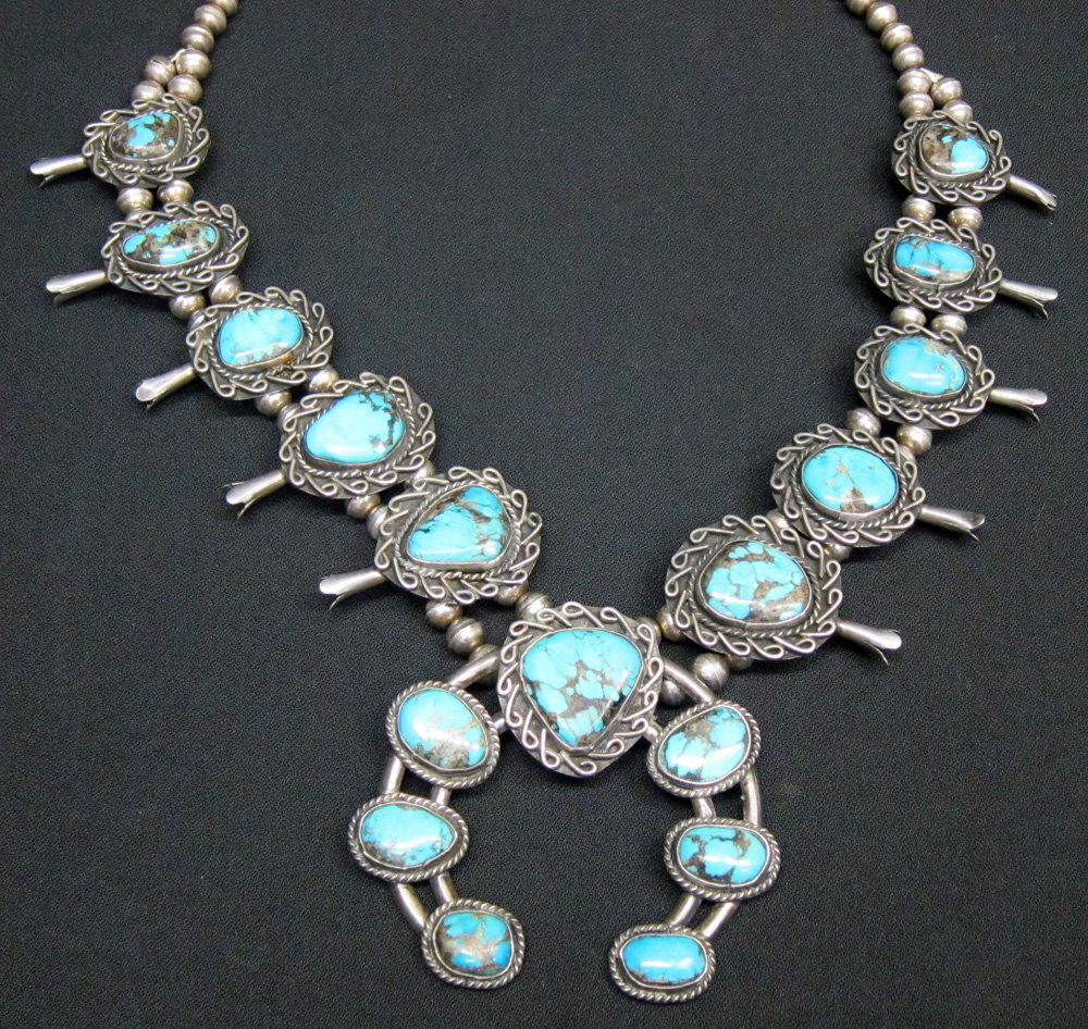 SOUTHWEST STERLING SQUASH STYLE NECKLACE (1 of 1)