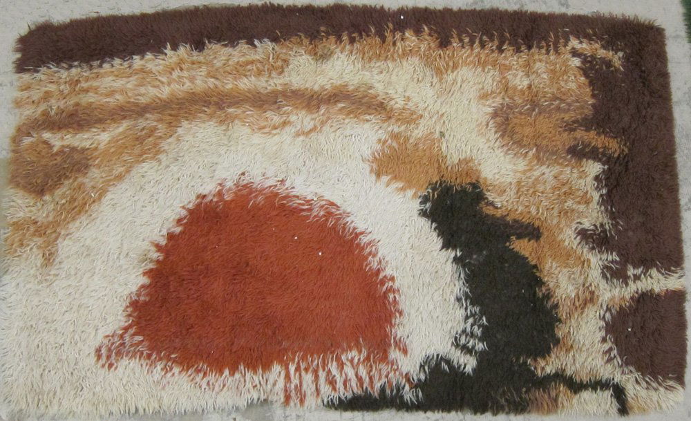 Danish Mid Century Scatter Rug: tagged: Ege Rya "Sunrise Farve" 41; 41"x65"