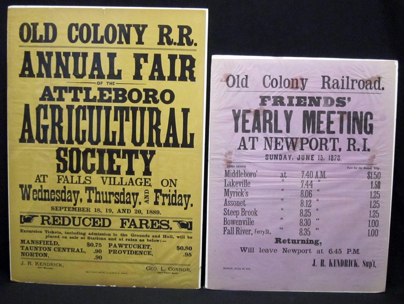 OLD COLONY RAILROAD BROADSIDES (4) (1 of 2)