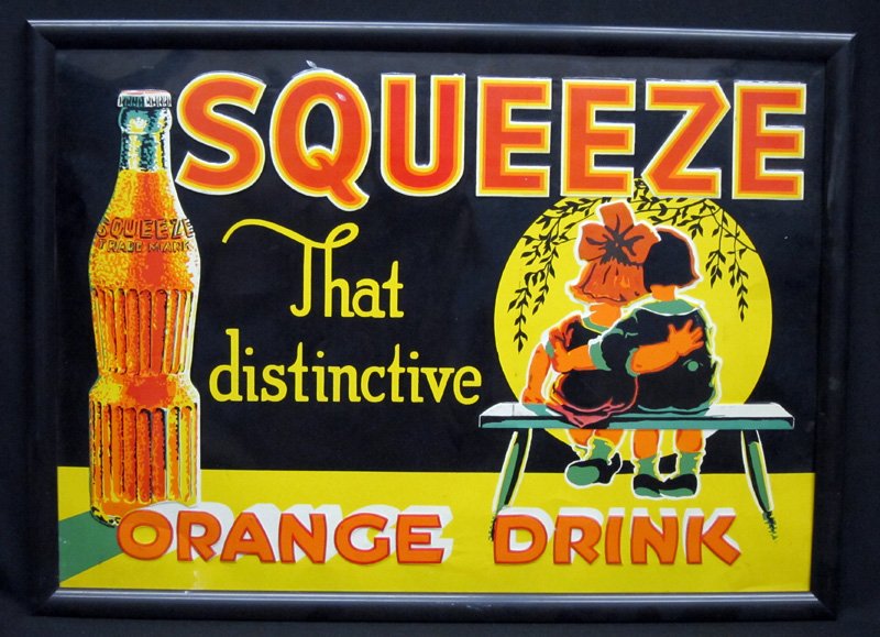SQUEEZE ORANGE SODA ADVERTISING SIGN (1 of 1)