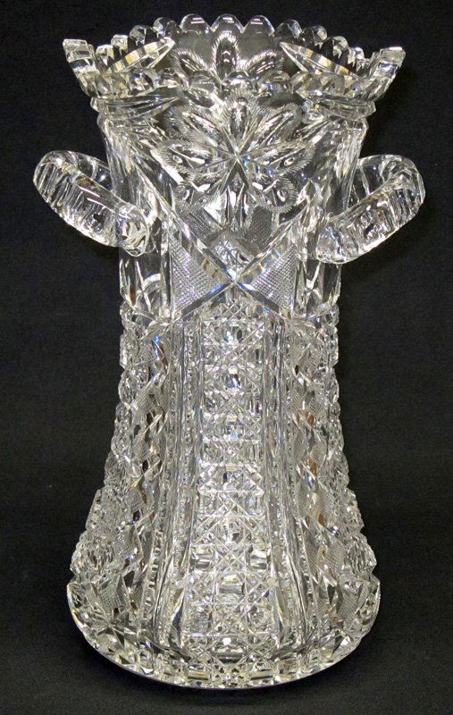 LARGE CUT GLASS VASE (1 of 1)