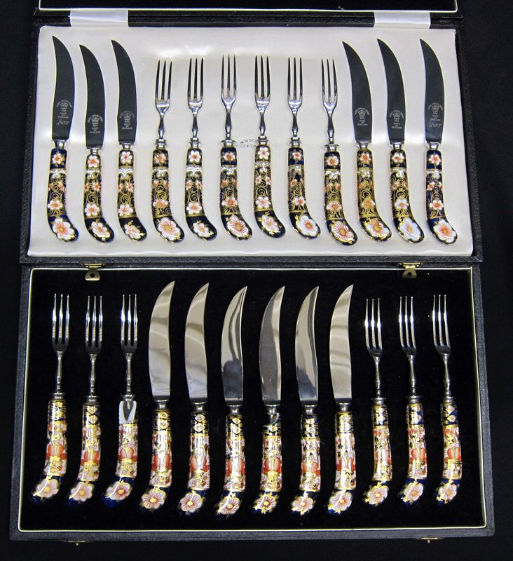 ROYAL CROWN DERBY FRUIT SETS (2) (1 of 1)